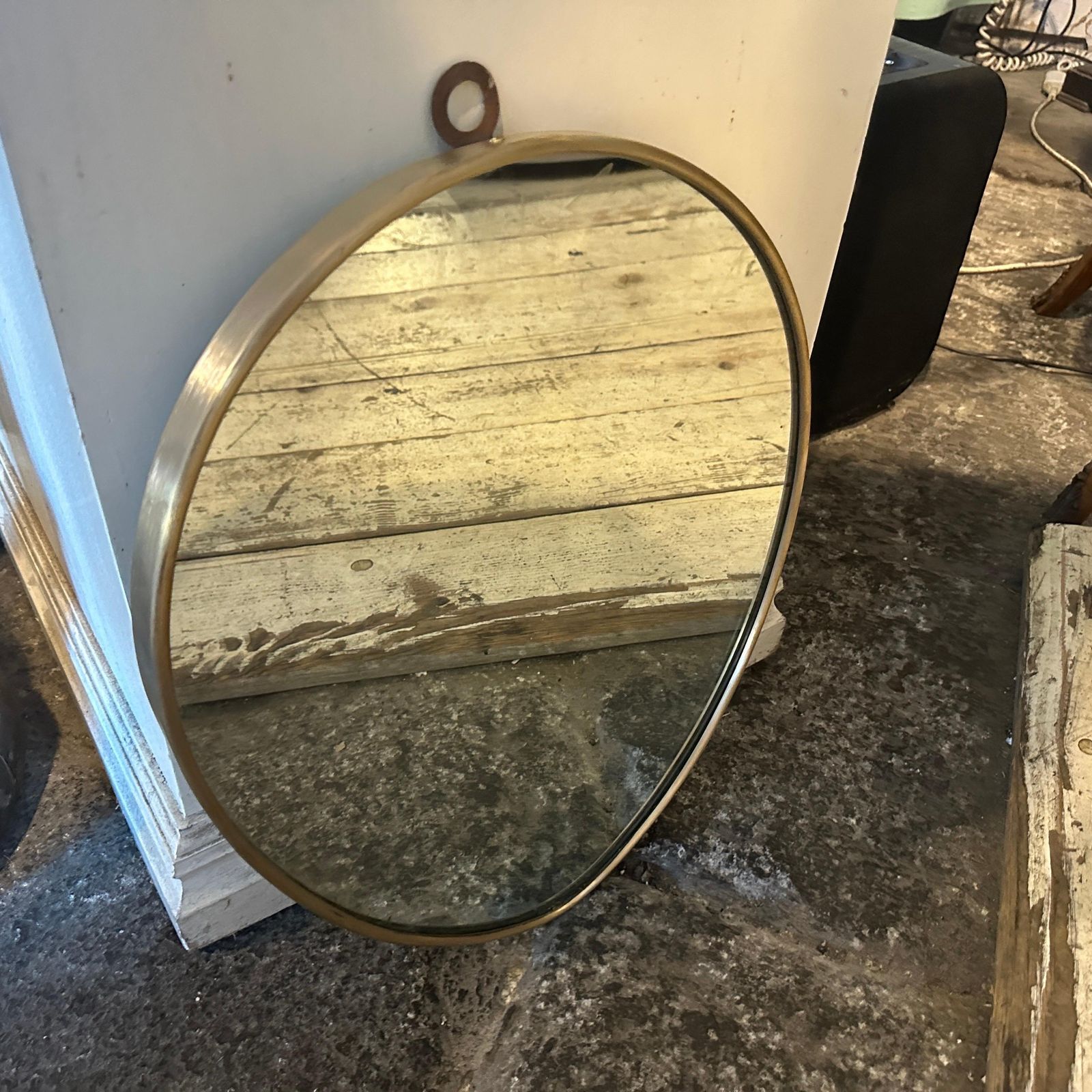 1950s Giò Ponti Style Mid Century Modern Brass Italian Oval Wall Mirror photo Home Decor