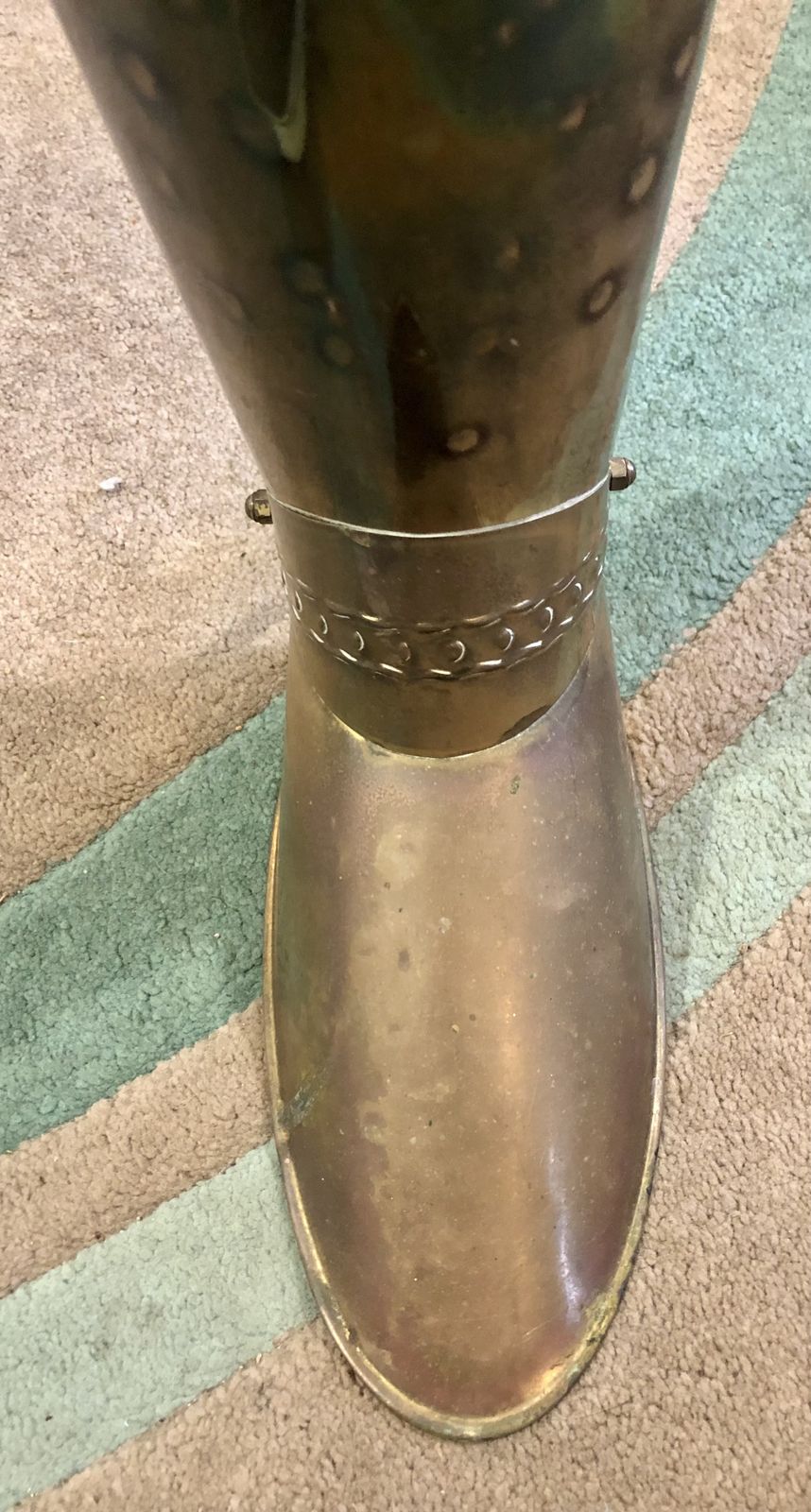 Handsome Vintage Umbrella/Stick Stand Brass Boot photo buy