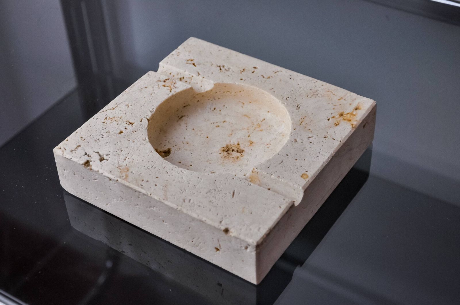 Brutalist Ashtray By Fratelli Mannelli, Travertine, Italy, 1970 photo furniture