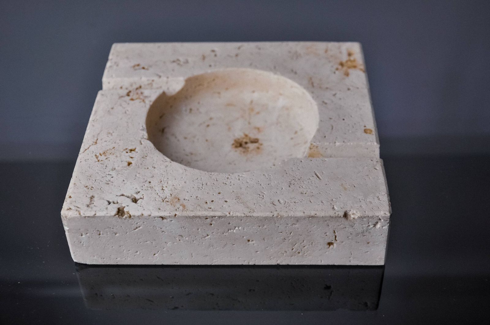 Brutalist Ashtray By Fratelli Mannelli, Travertine, Italy, 1970 photo Home Decor