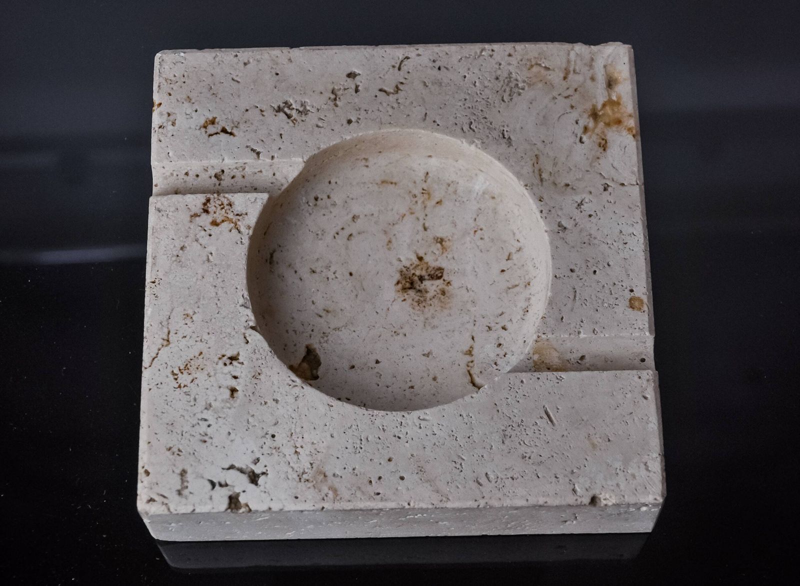 Brutalist Ashtray By Fratelli Mannelli, Travertine, Italy, 1970 photo 441.0