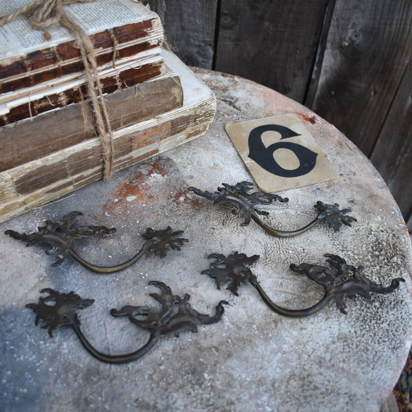 Antique Victorian Salvaged Brass Cabinet Chest Of Drawers Handles Set Of Four photo furniture