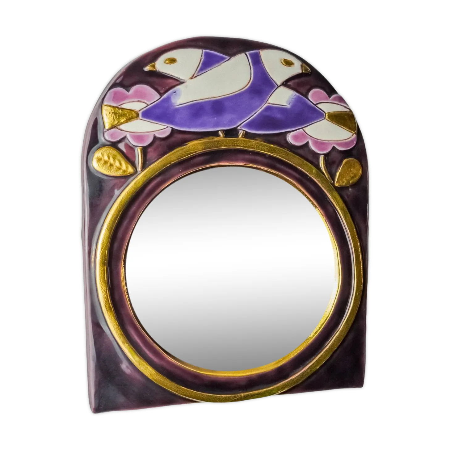 Paradisiers Mirror By Mithé Espelt, Ceramic, France, 1970