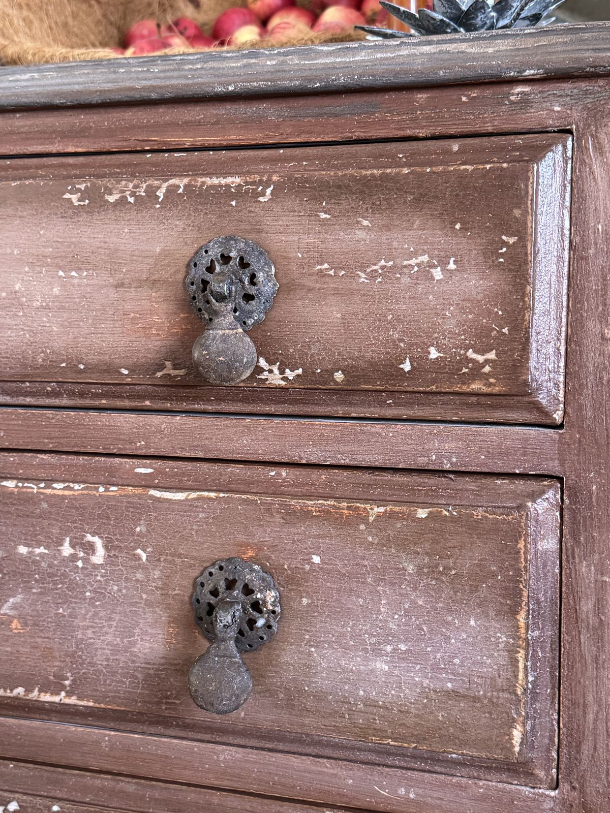 4 Drawer Vintage Solid Wood Chest Of Drawers In French Patina Finish photo for sale