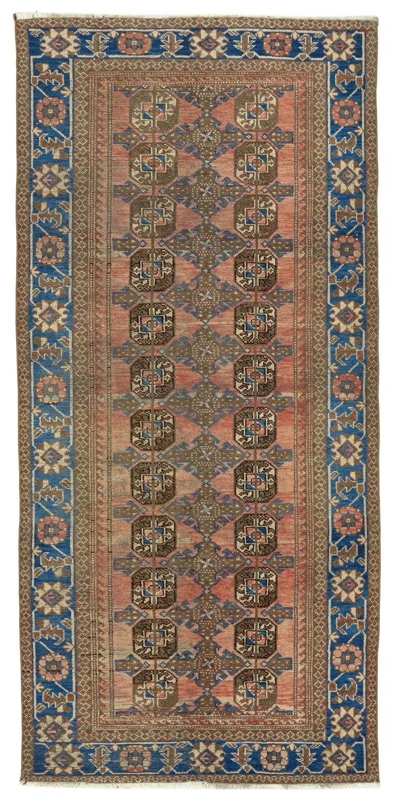 Vintage Hand Knotted Runner Rug 118 Cm X 252 Cm