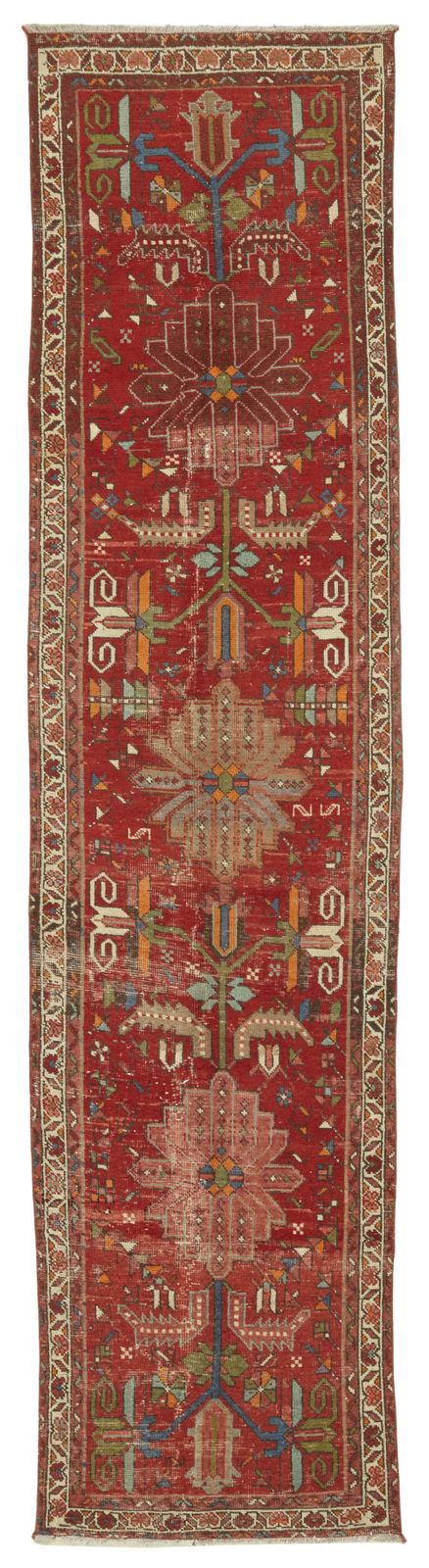Vintage Hand Knotted Runner Rug 90 Cm X 385 Cm
