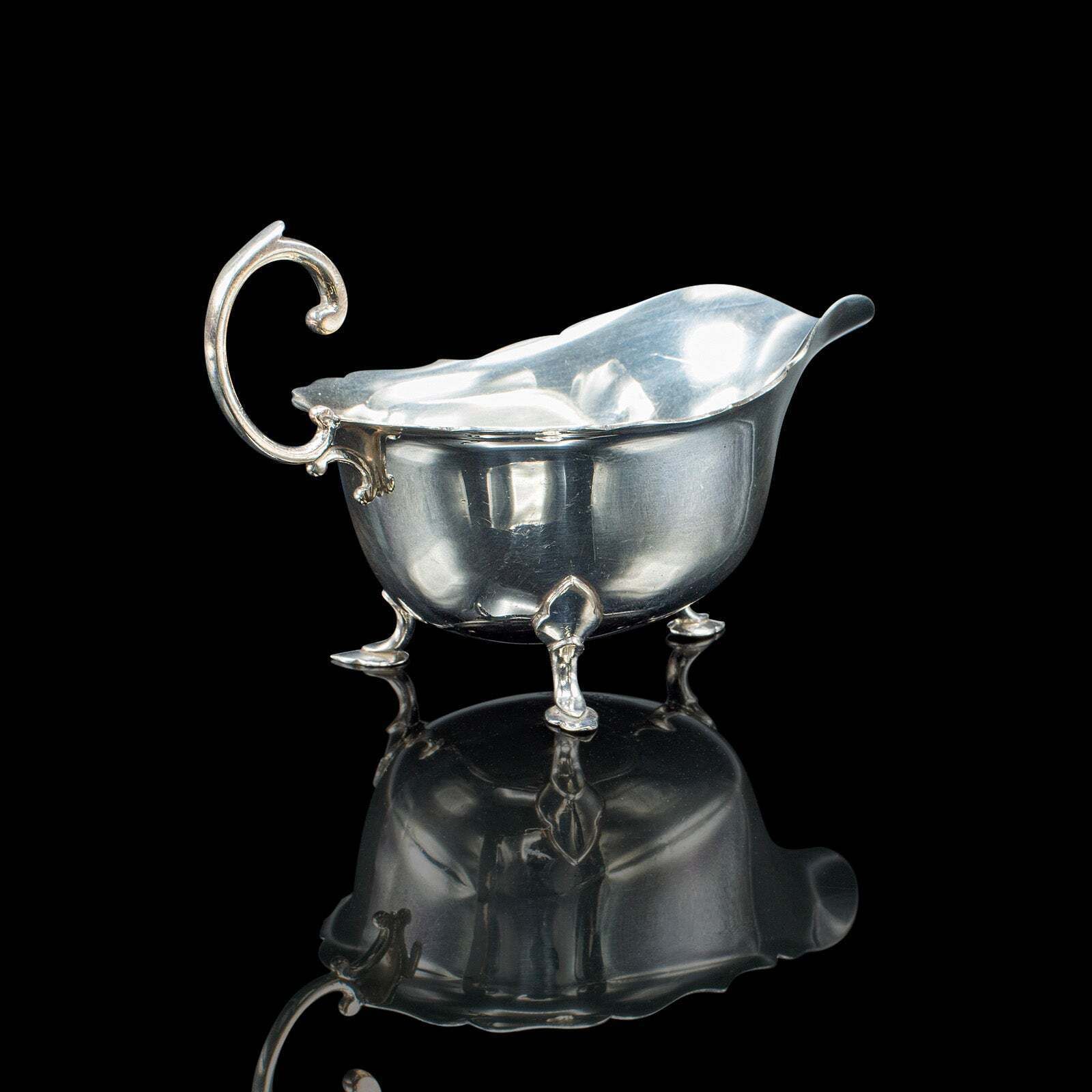 Trio Of Antique Sauce Dishes, English, Silver Plated, Condiment Pots, Edwardian photo for sale