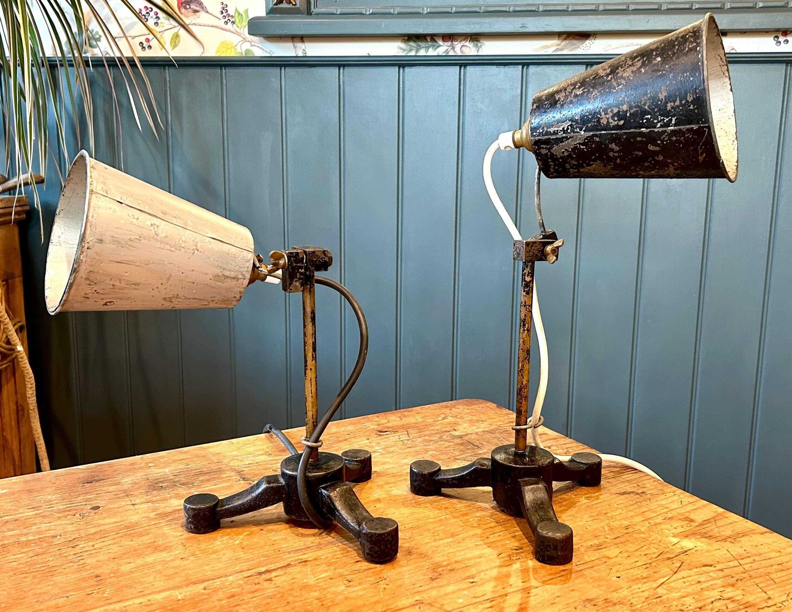 2 Available Vintage Adjustable Lab School Desk Lamp Lights Industrial Table Bedside Kitchen Mid Century Retro Science