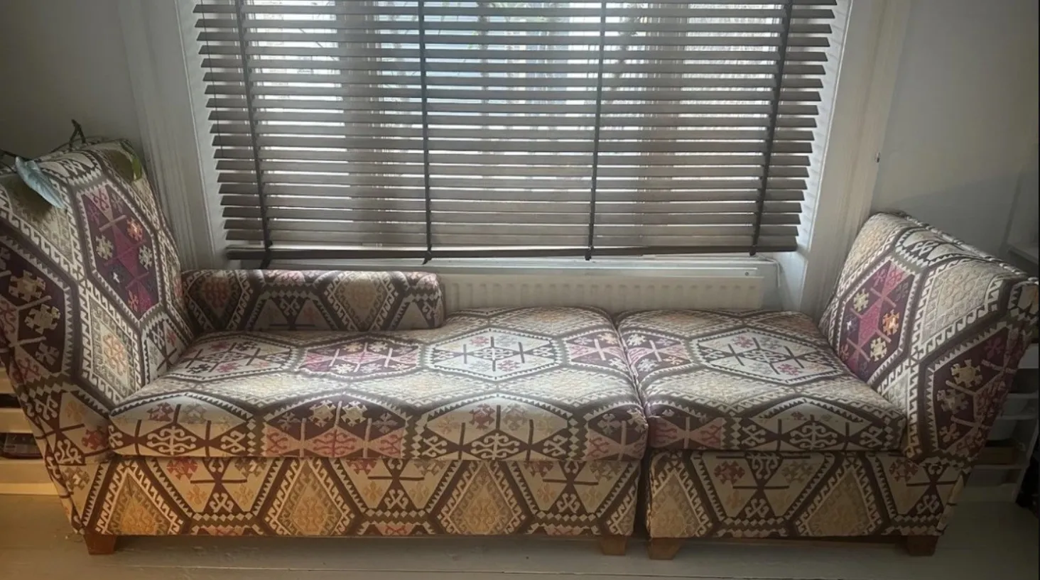 Bohemian Mid Century 2 Piece Chaise Longue – Kilim Style Modular Sofa
