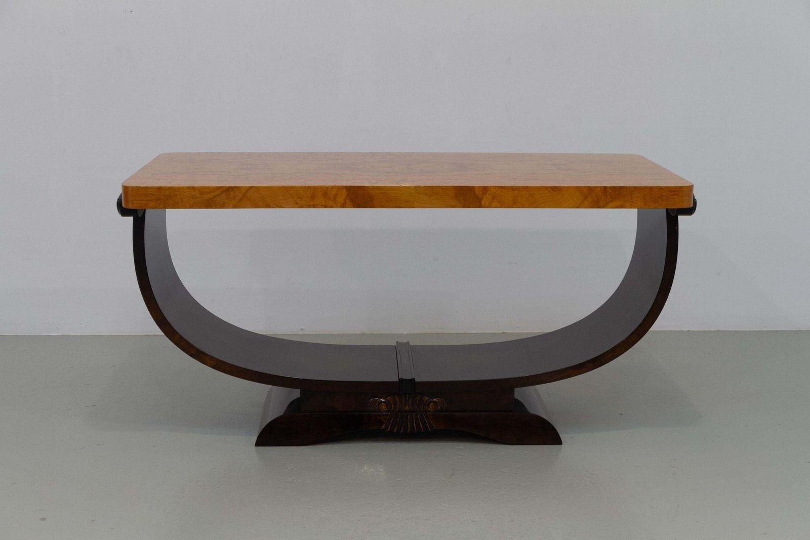 Norwegian Art Deco Burl Console Or Coffee Table By Aase Dreieri, 1930s. photo furniture