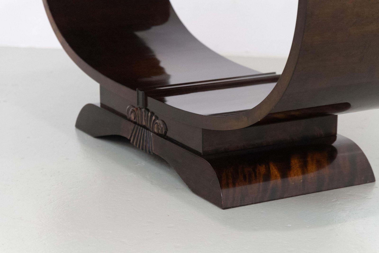 Furniture Norwegian Art Deco Burl Console Or Coffee Table By Aase Dreieri, 1930s. photo