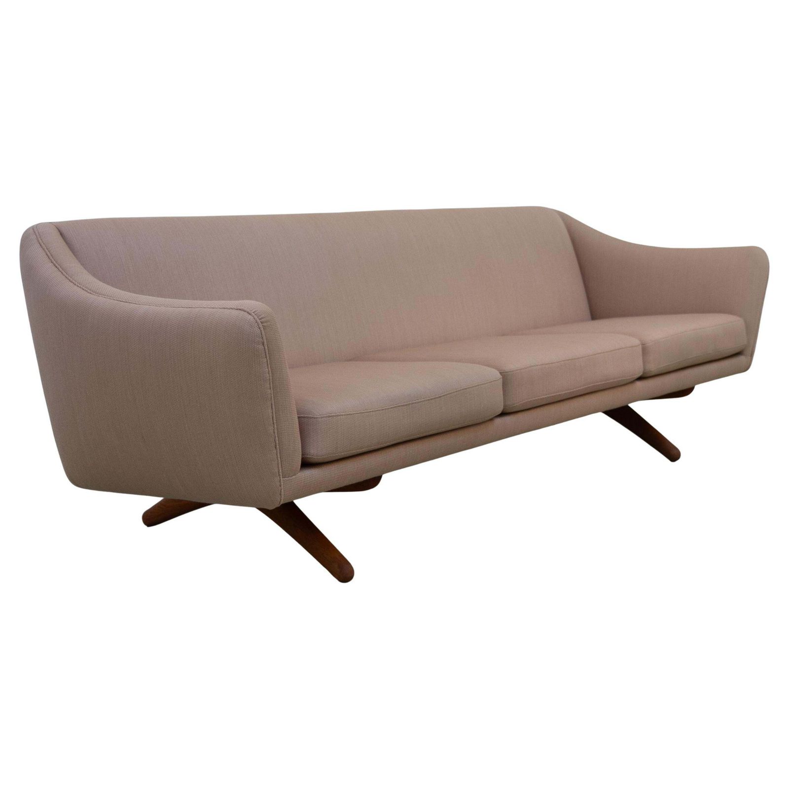 Mid Century Danish 3 Seater Sofa Ml 140 By Illum Wikkelsø, 1960s.