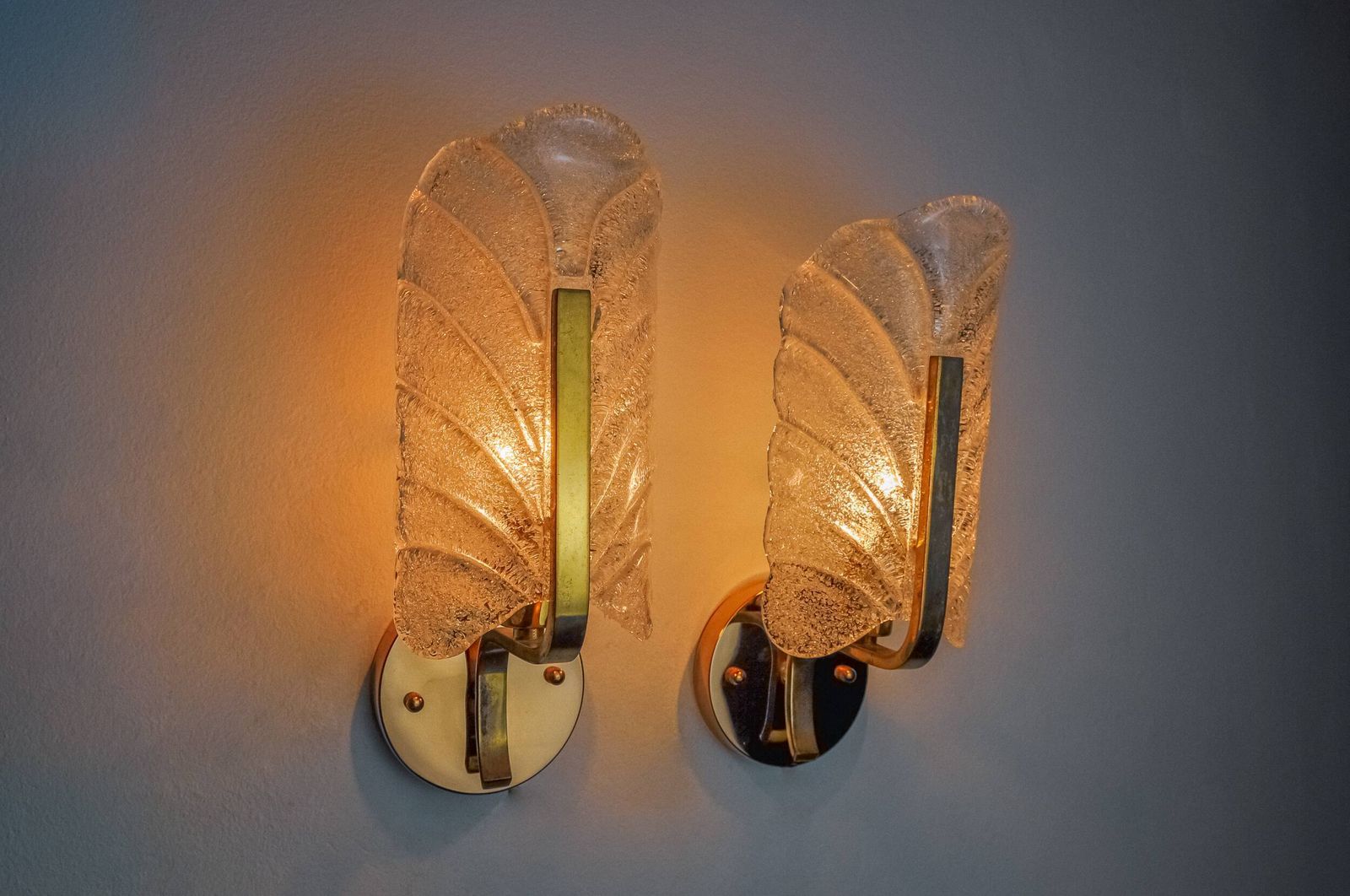 Pair Of "Leaf" Sconces By Carl Fagerlund, Murano Glass, Germany, 1970 photo furniture