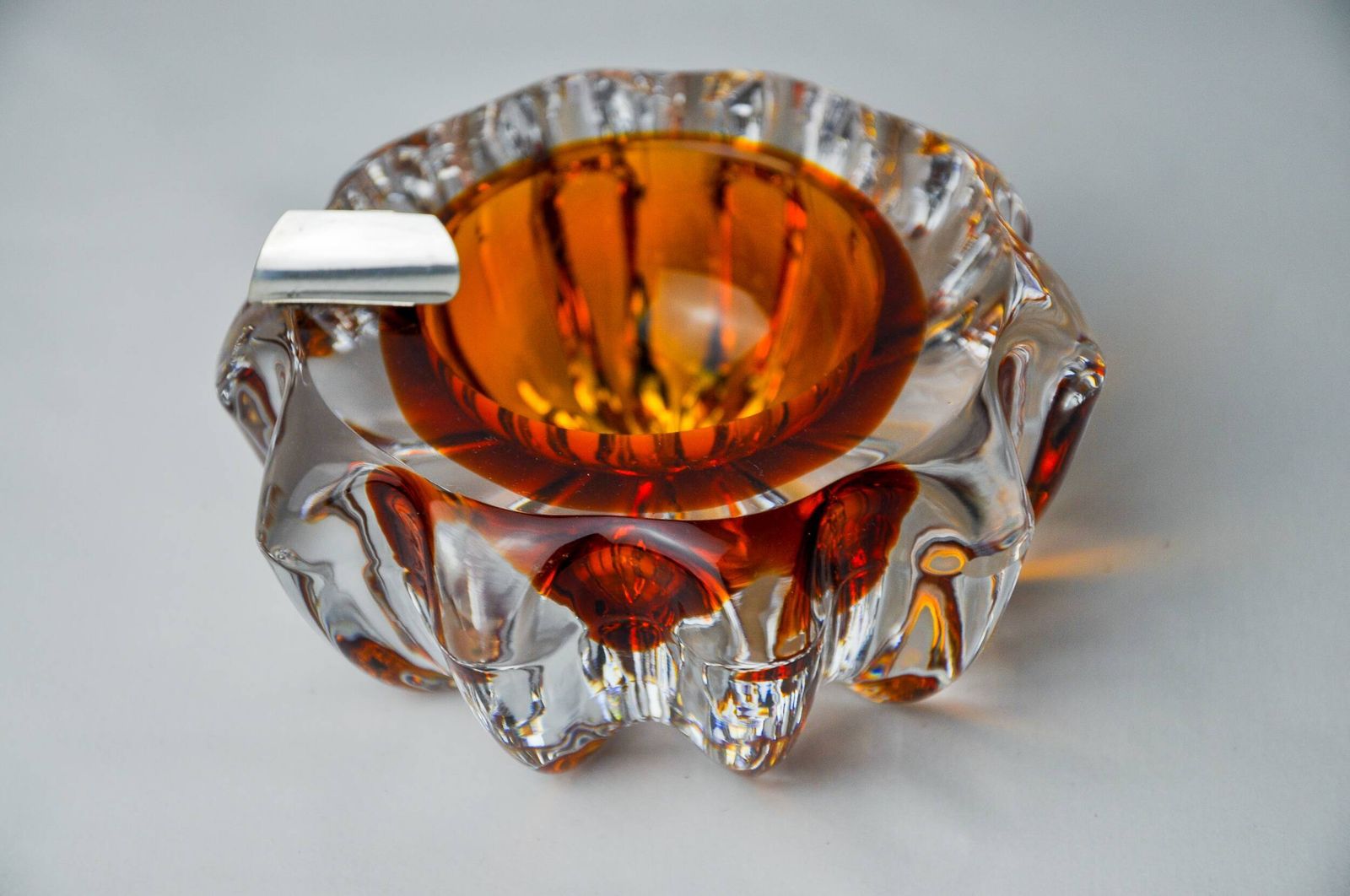 Orange Sommerso Ashtray By Seguso, Murano Glass, Italy, 1970 photo 442.0