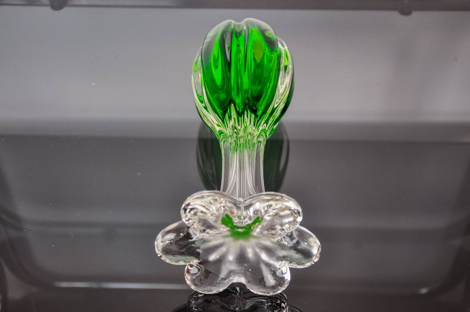 Green Sommerso Candle Holder By Flavio Poli For Seguso, Murano Glass, Italy, 1970 photo vintage