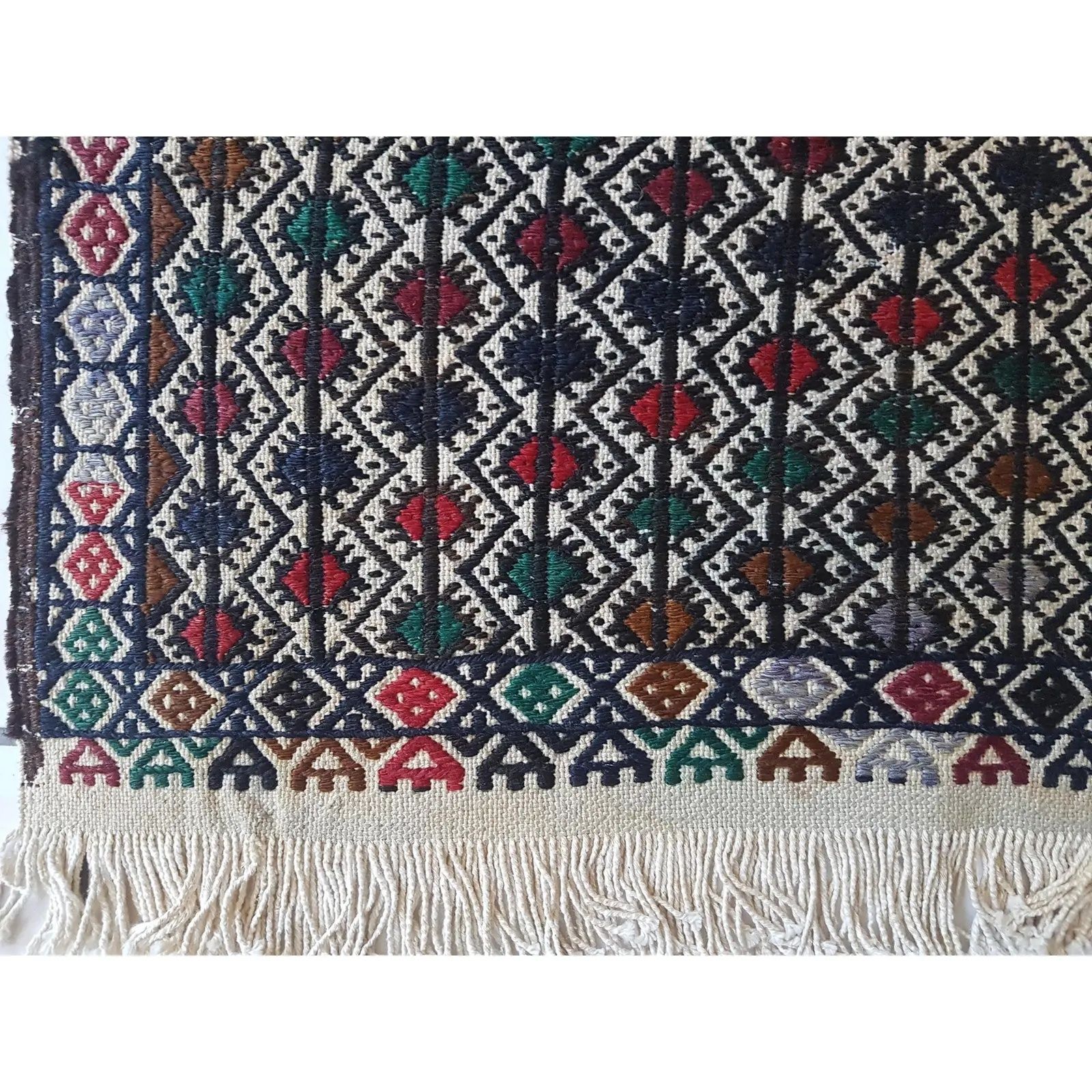 1970s Vintage Turkish Kilim Yastik Rug 1'8" X 2'8" photo furniture