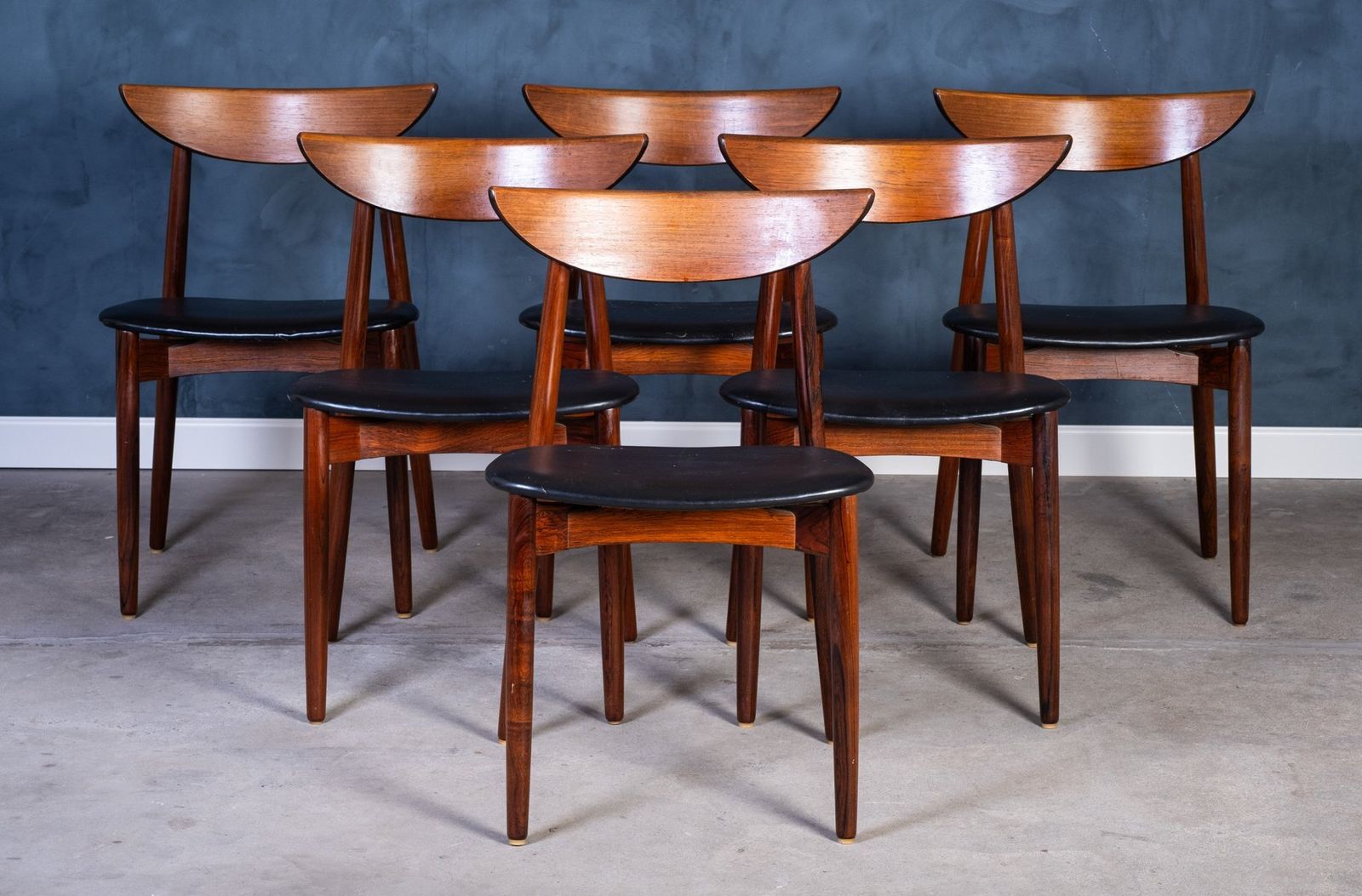 Vintage Deense Rozenhouten Stoelen Van Kurt østervig Voor K.P. Furniture, Ca. Jaren 1960, Set Van 6 photo for sale