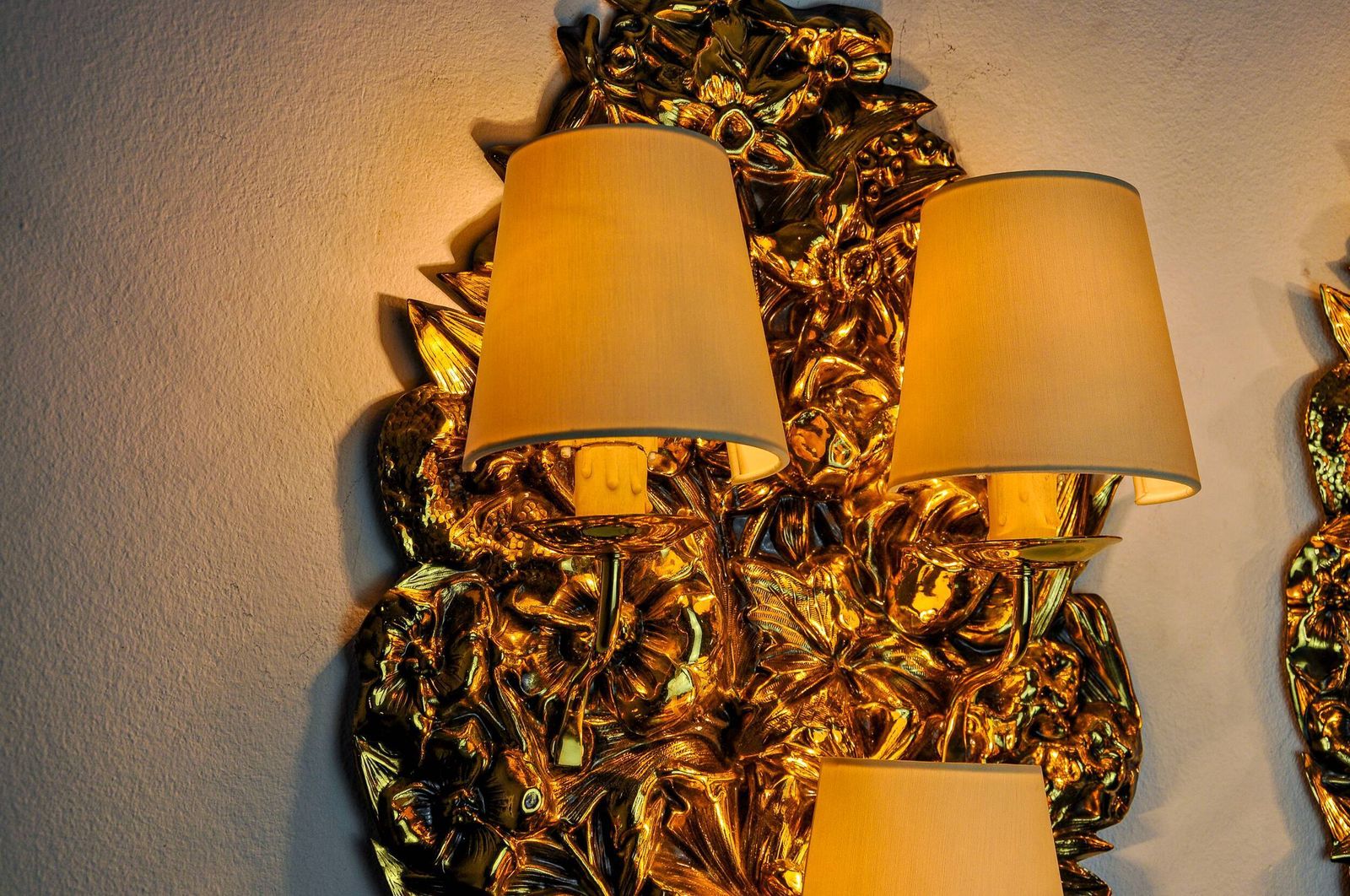 Pair Of Frolaes Wall Lights By Italo Valenti, Brass Spain 197 photo vintage