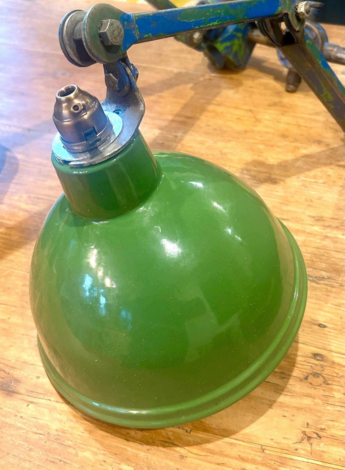 Green Twin Edl Industrial Desk Vintage Lamp Office Factory Retro Antique Light Lighting Factory Table Floor photo 275.0