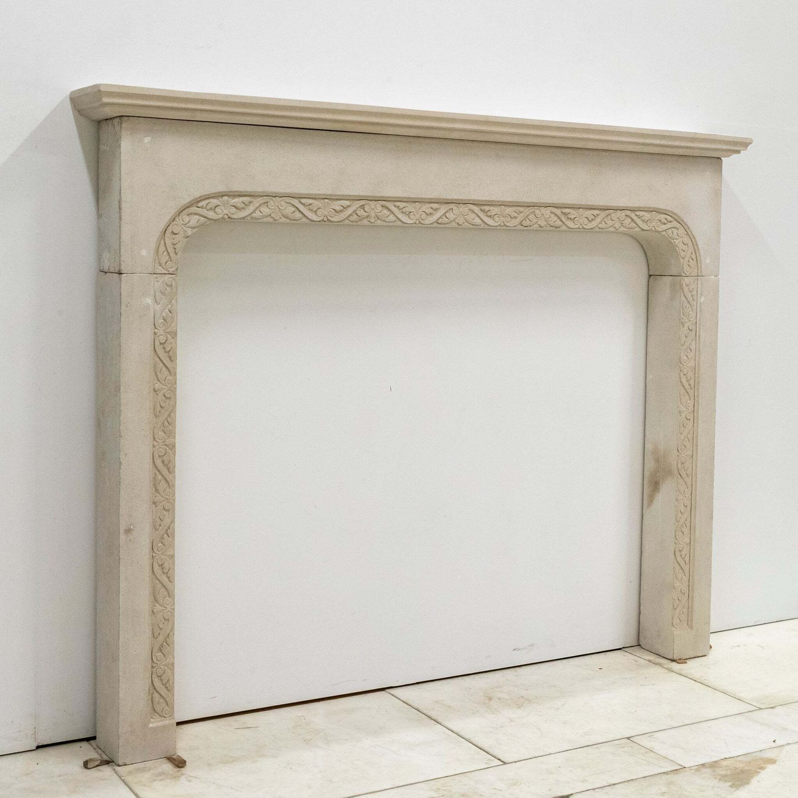 photo furniture Antique Carved Stone Architectural Fireplace Surround