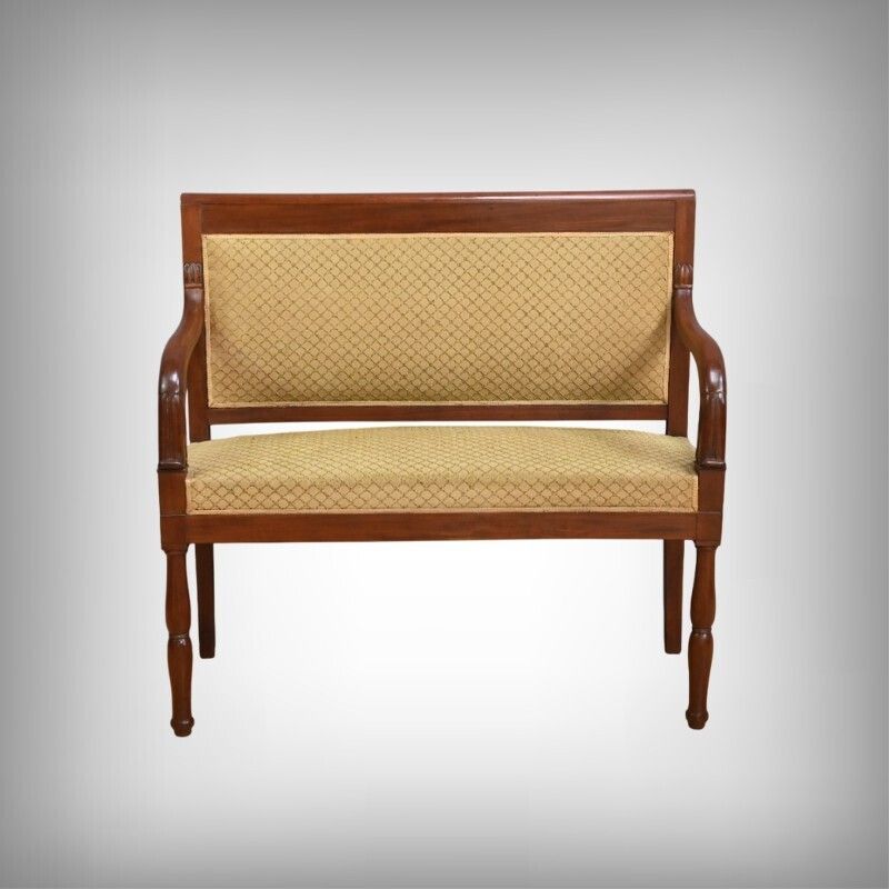 Mahogany Landing Sofa, Restoration Period – Part 1 Of The 19th Century