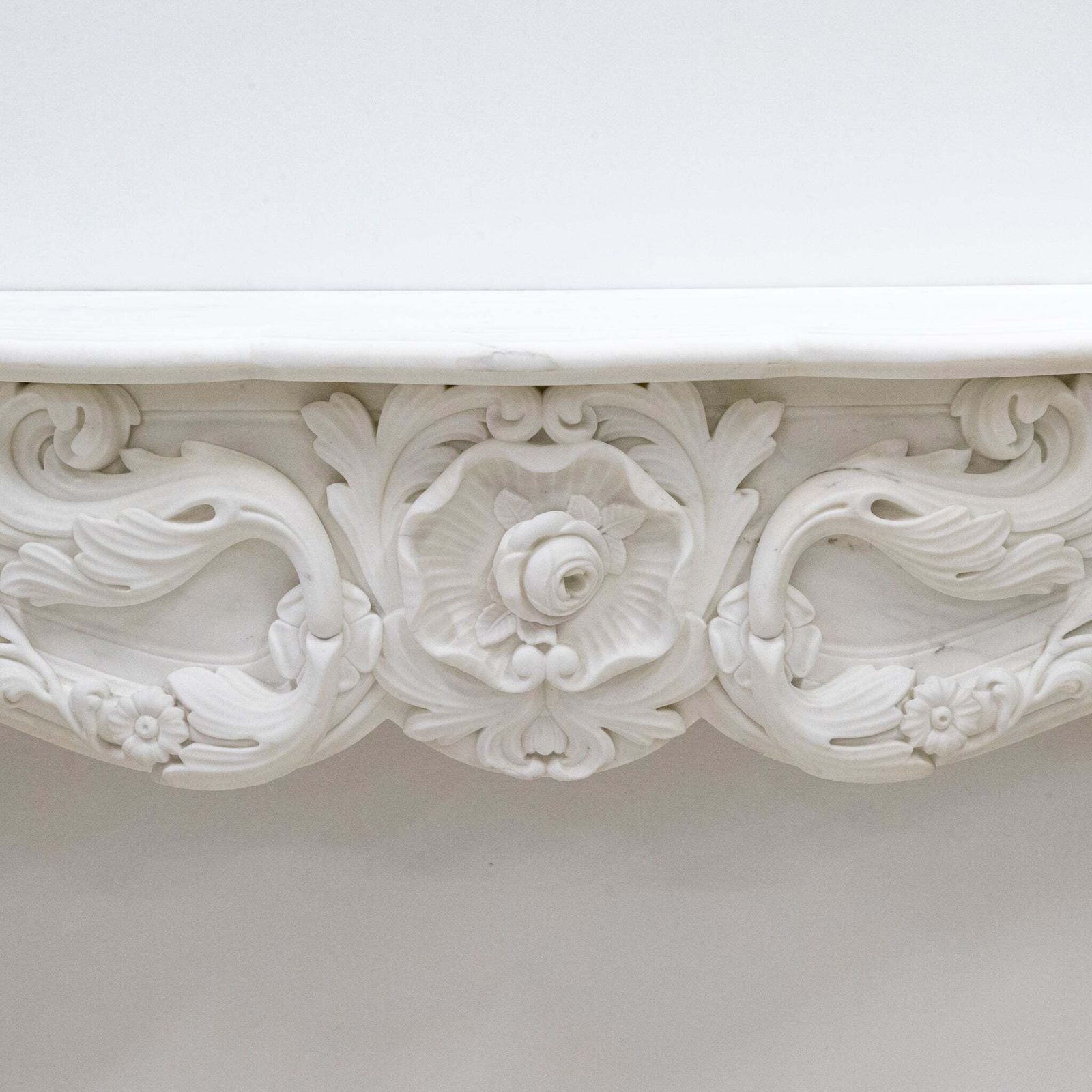 Ornate French Louis Style Statuary Marble Fireplace Surround photo Home Fixtures