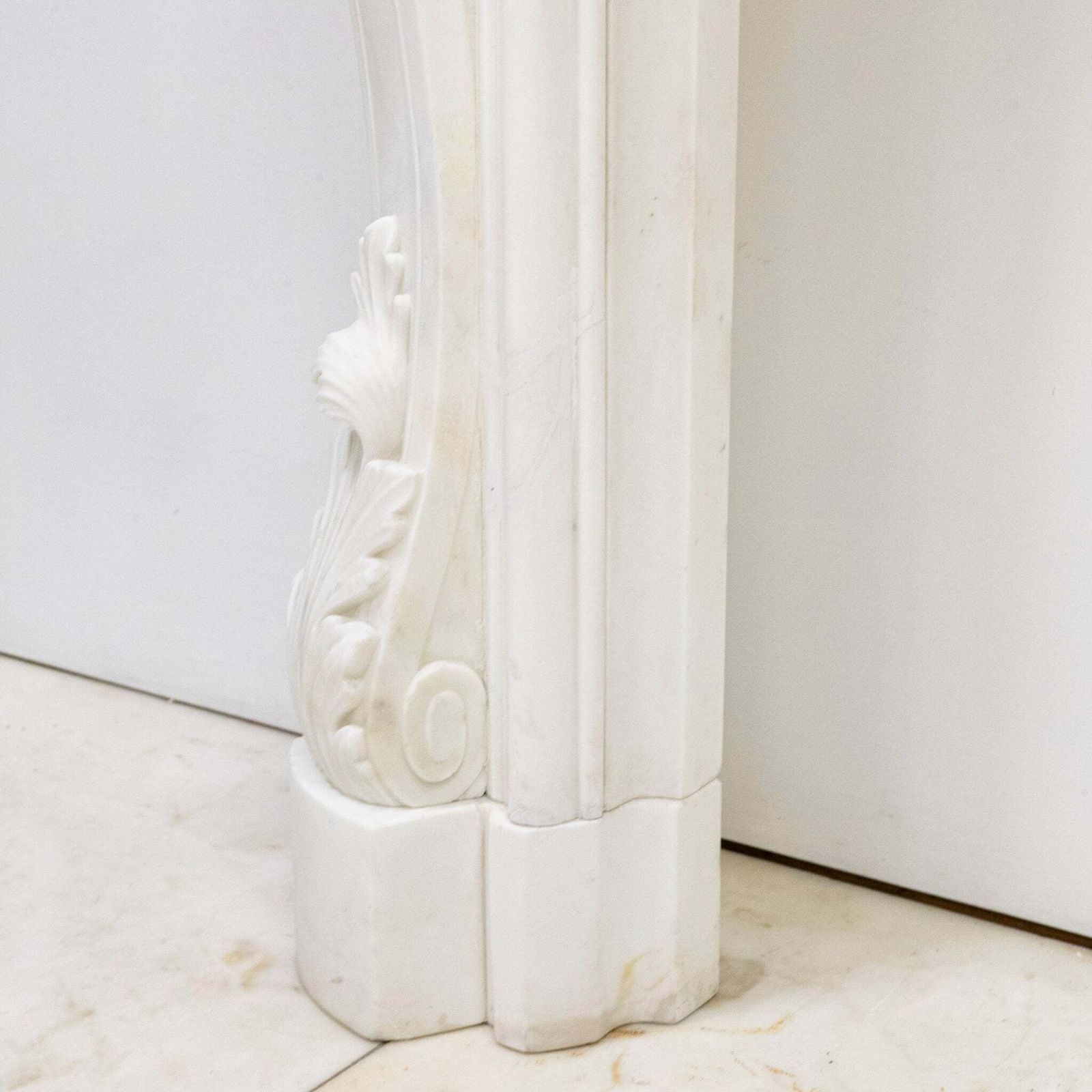 photo for sale Ornate French Louis Style Statuary Marble Fireplace Surround