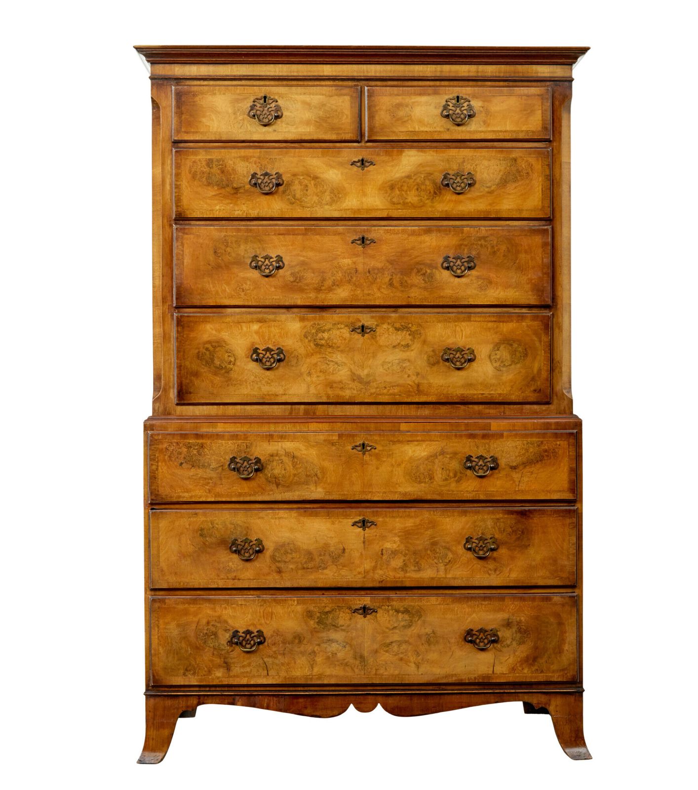 Late Georgian 19th Century Walnut Chest On Chest photo vintage