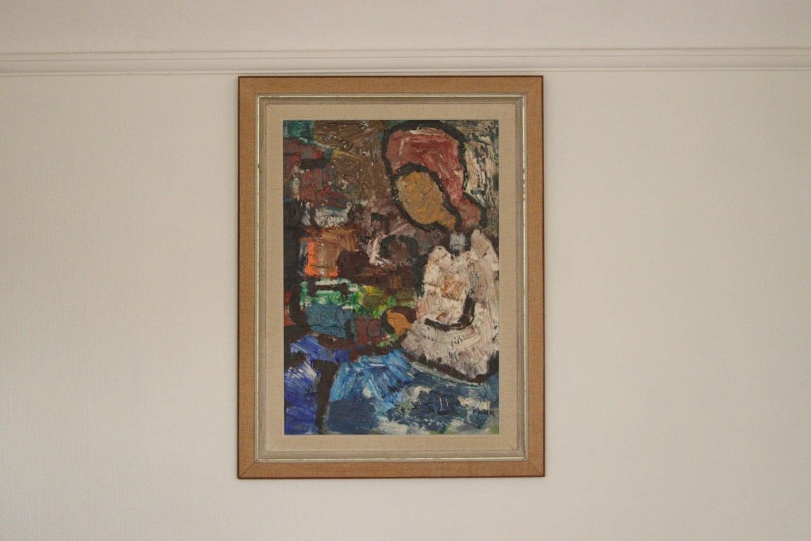 Original Mid Century Swedish Oil On Canvas — "Woman "By Gösta Falck  – Vintage & Framed | 65 × 45 Cm (25.6" × 17.7", Image) photo furniture