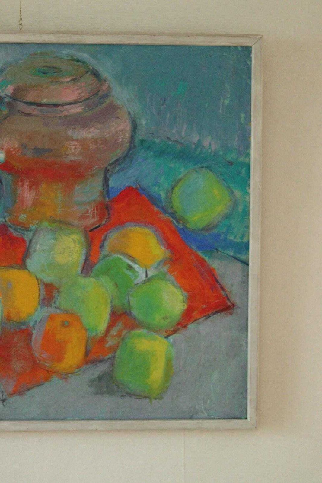Original Swedish Mid Century  Oil On Canvas – “Still Life With Tea Pot” – Leo Fritiof Katte – Vintage & Framed  67 X 56 Cm (26.4" X 22") photo for sale