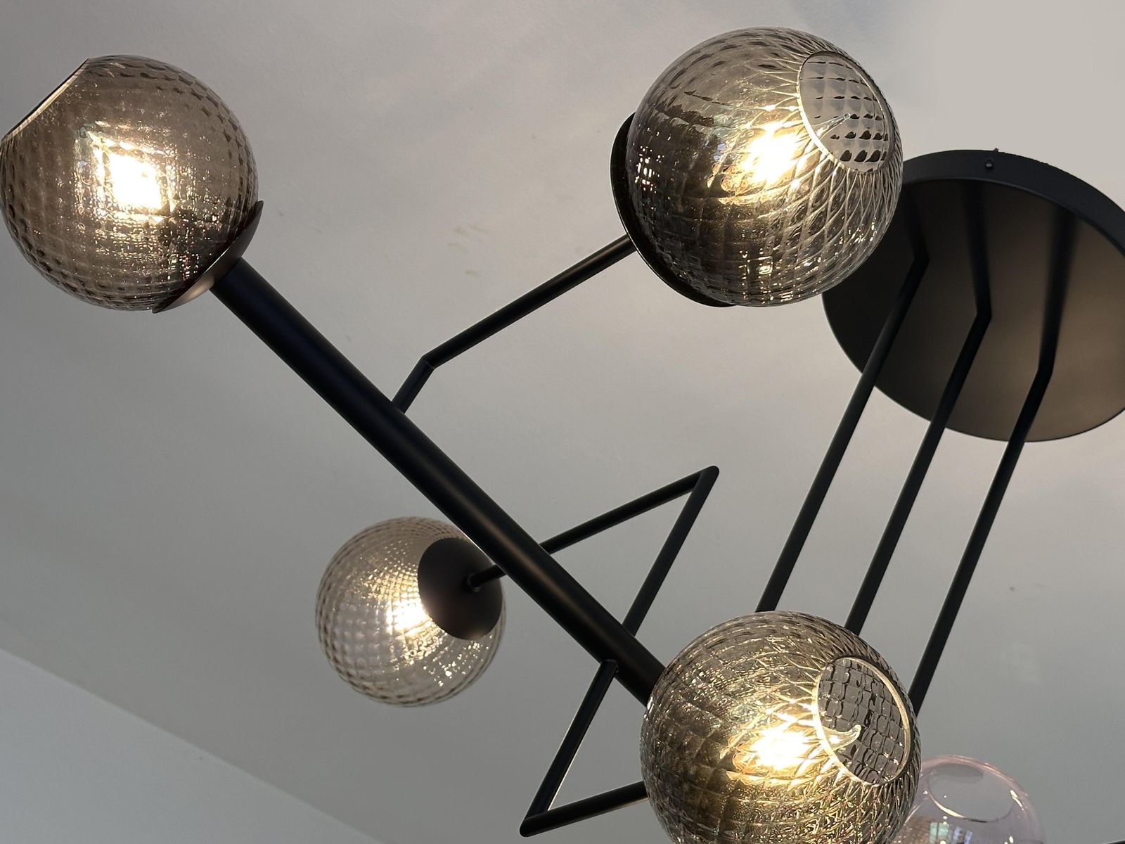 Contemporary Smoked Fumè "Ballotton" Spheres Attributed To Murano Glass Sputnik Chandelier By Simoeng photo Lighting
