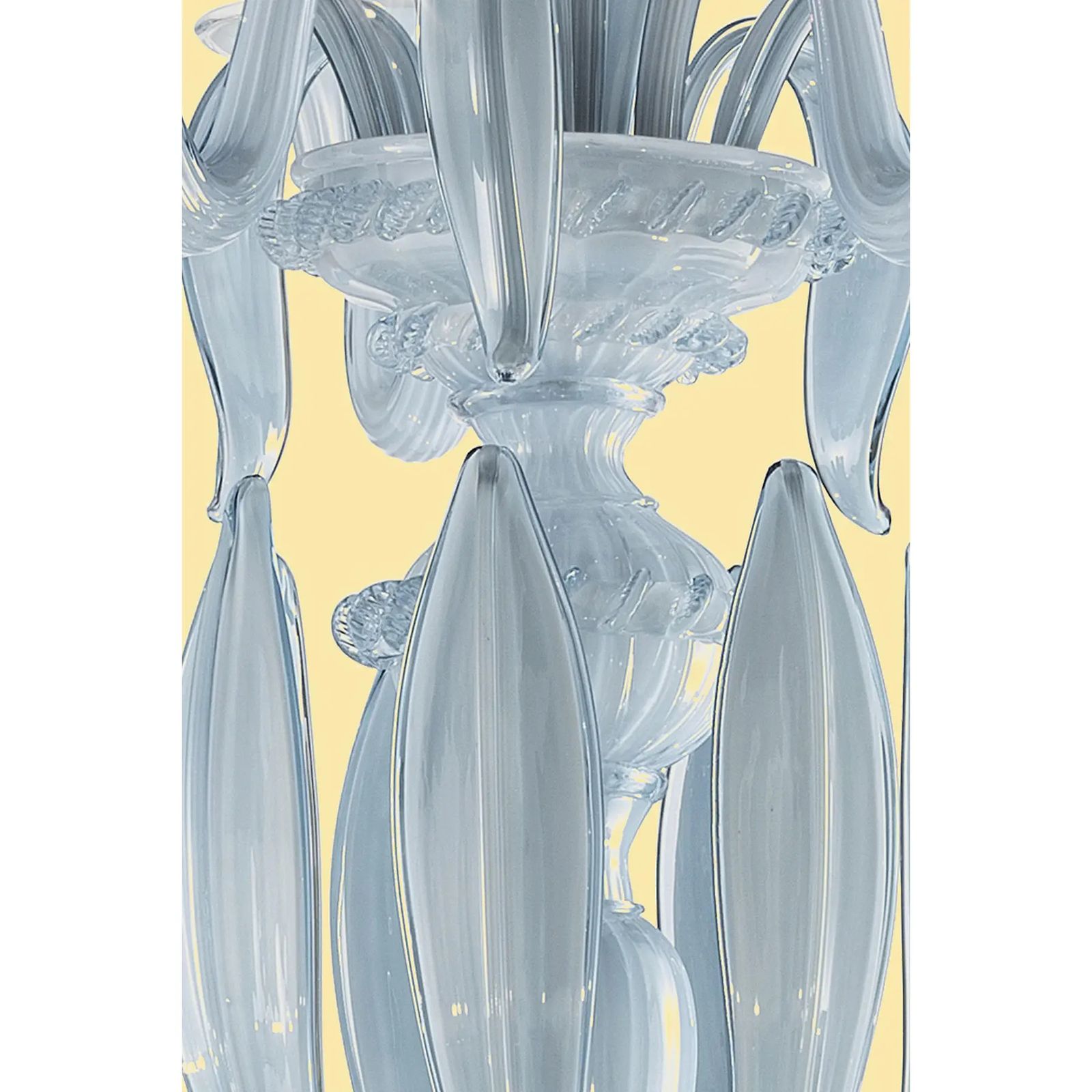 photo furniture Contemporary Mid Century Modern Venetian Azure Style Murano Glass Chandelier With Leaves