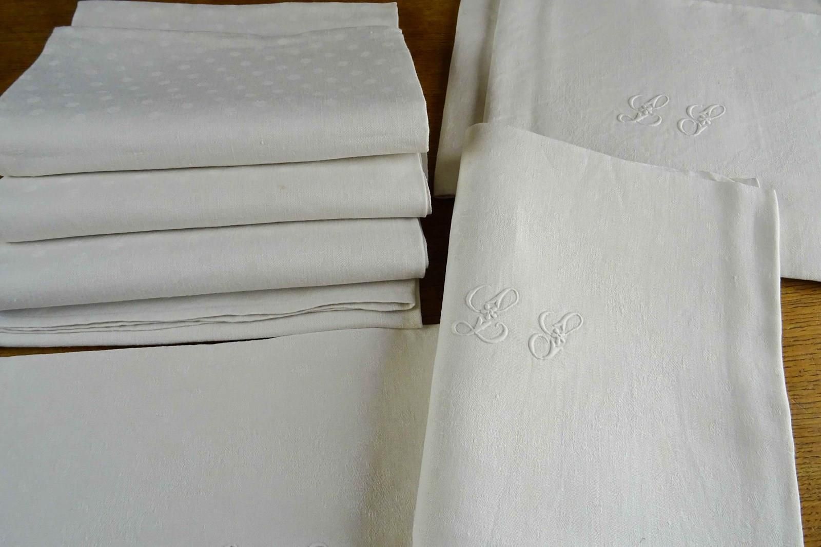 Set Of Eight Antique French Linen Napkins photo furniture