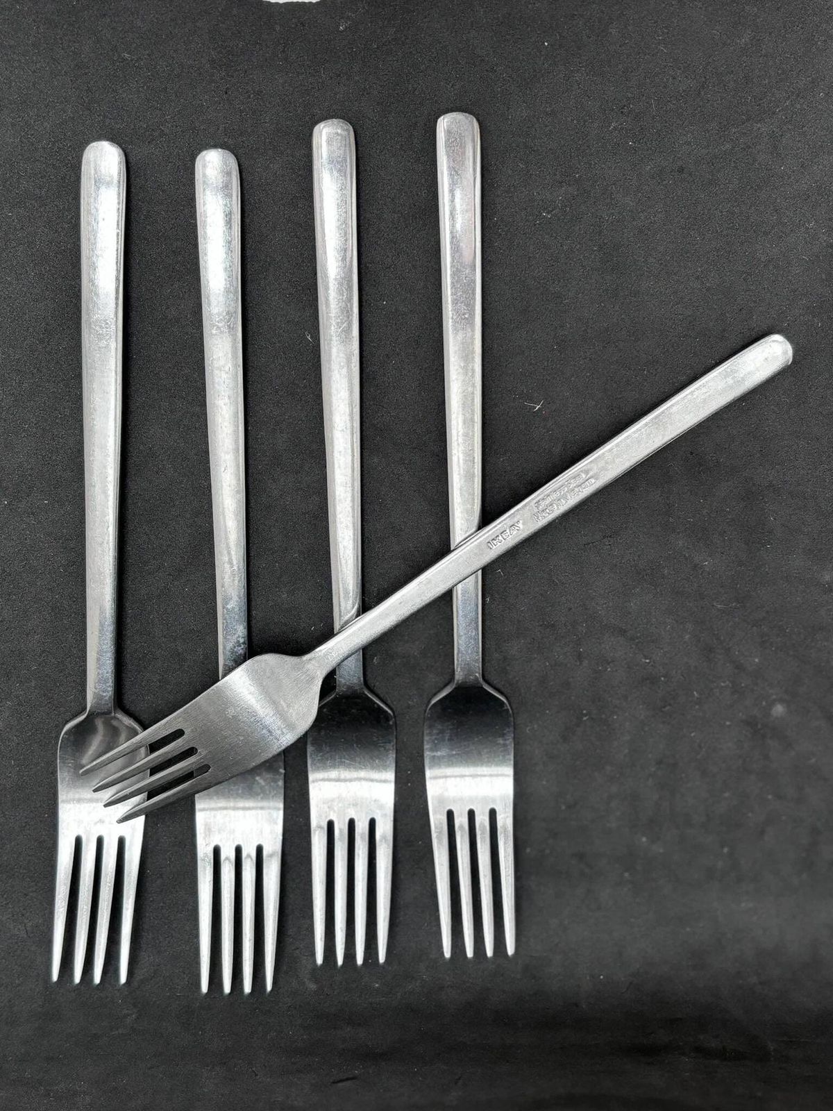 photo for sale Vintage Ikea Data Flatware 6 Stainless Steel Carl Gustaf Jahnsson Knives Forks Soup Spoons Vintage 90s Post Modern Design Every Day Cutlery