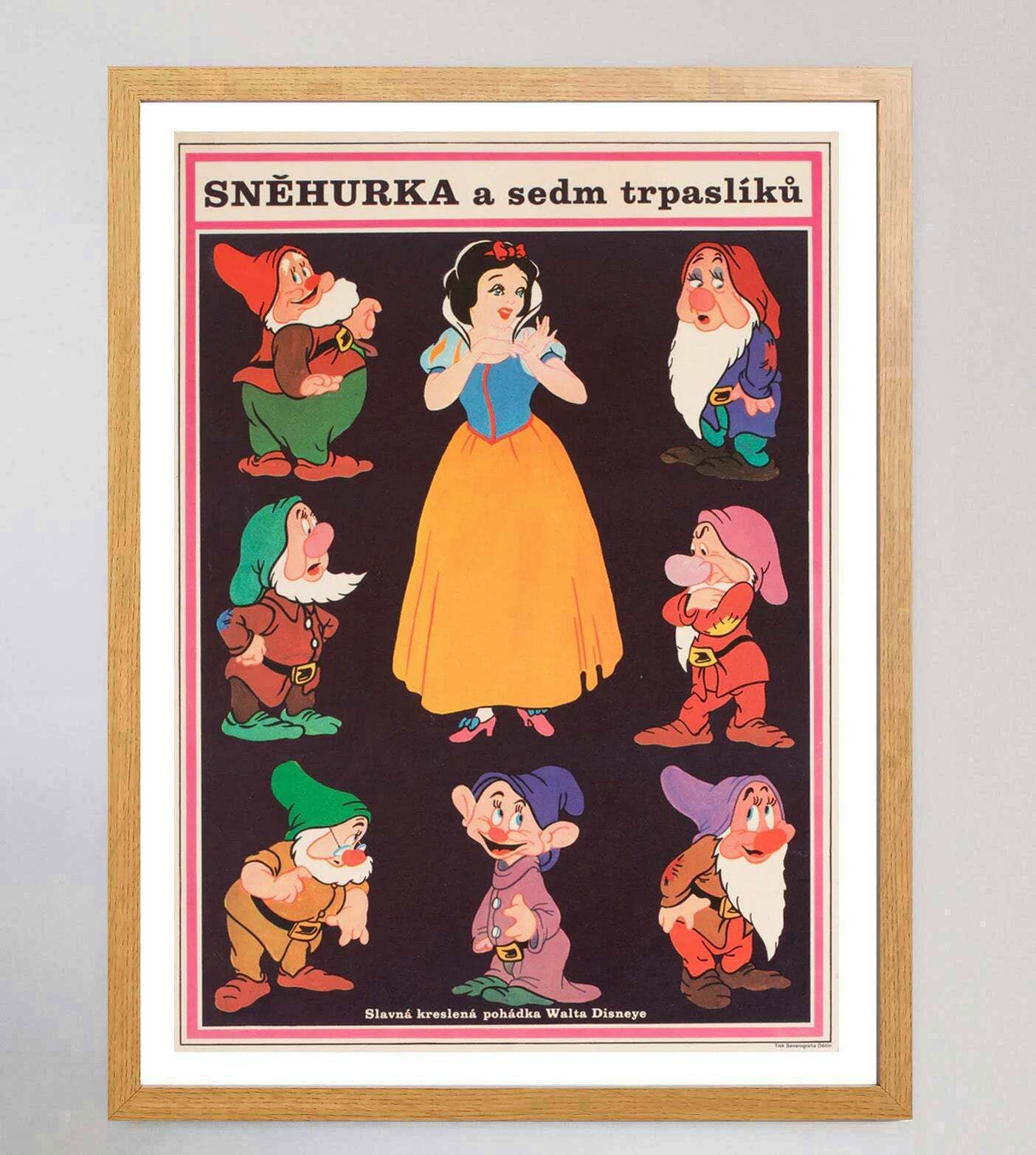 Snow White And The Seven Dwarfs (Czech) , Original Vintage Poster photo Art