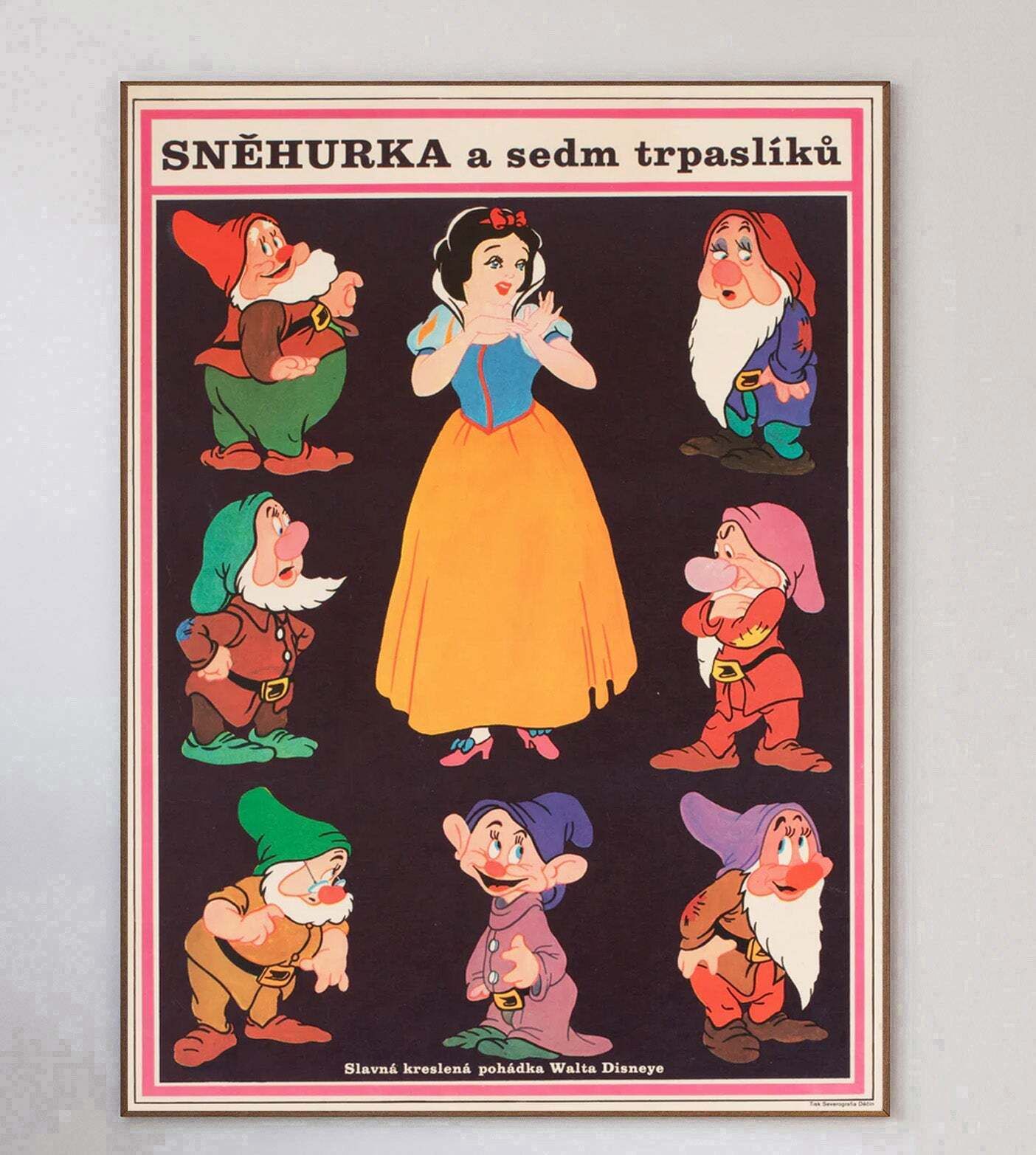 Snow White And The Seven Dwarfs (Czech) , Original Vintage Poster photo 383.0