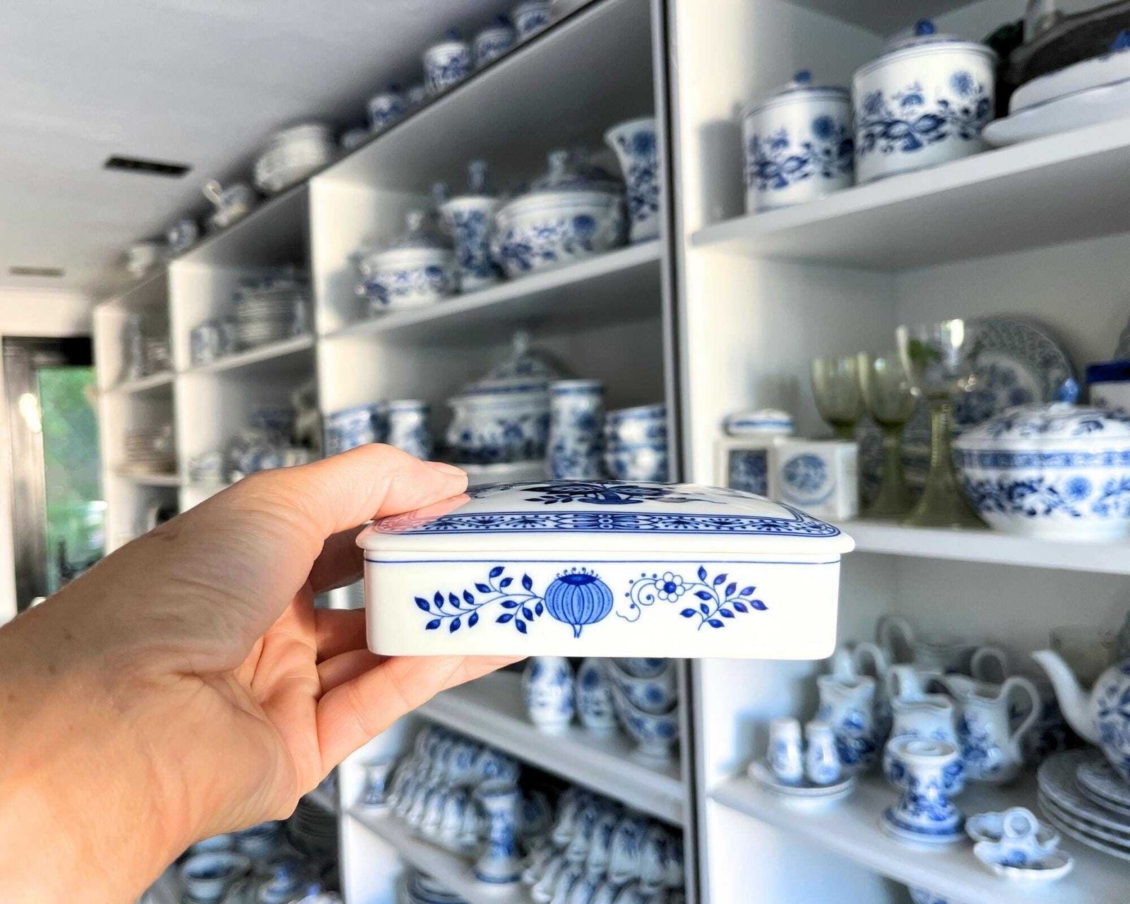 Blue Onion Cigarette Box | Trinket Or Jewelry Storage | Blue And White photo Home Decor