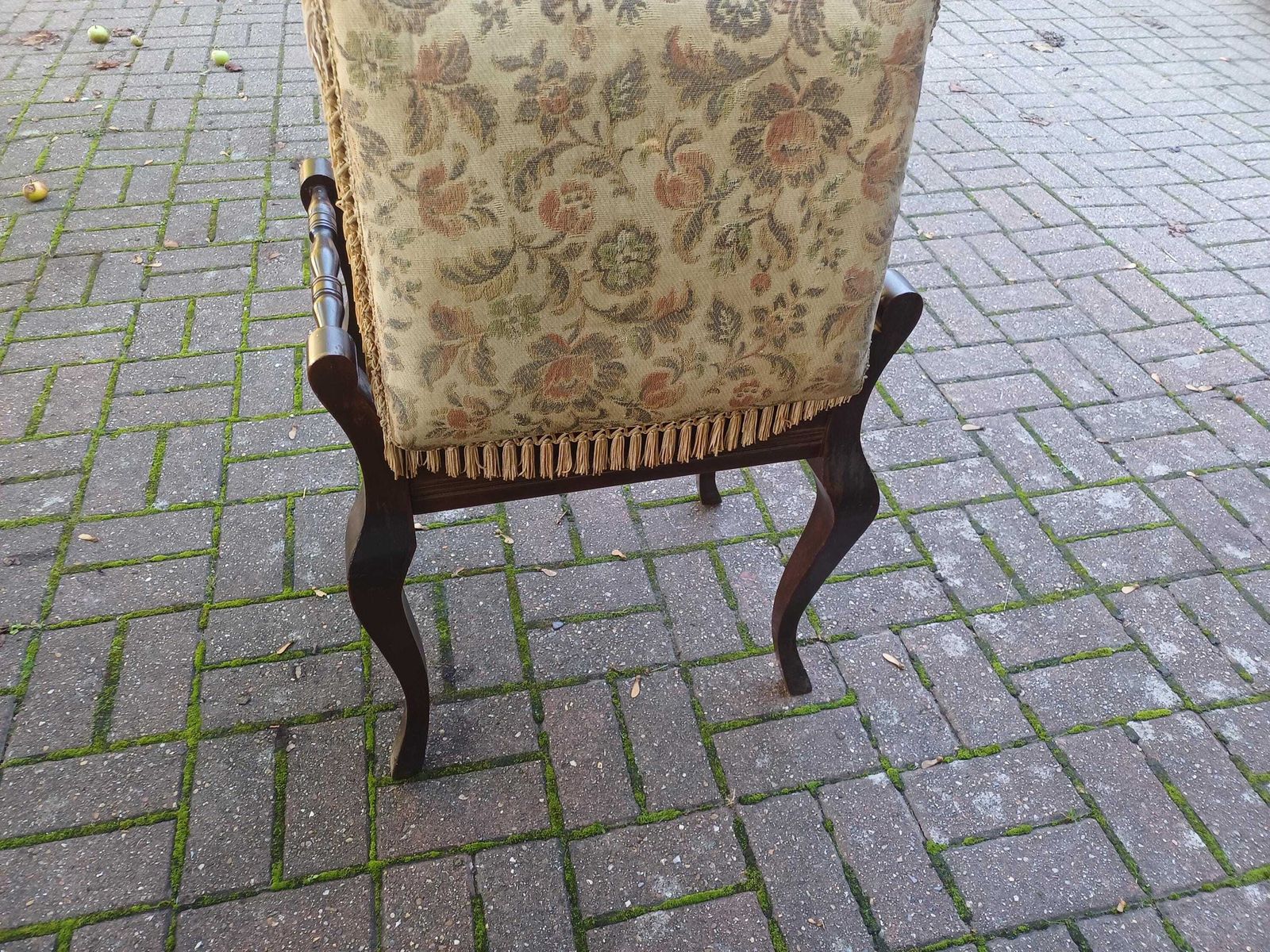 photo for sale Antique Edwardian Mahogany Piano Stool With Storage, Floral Upholstery And Cabriole Legs, Early 20th Century Vanity Bench
