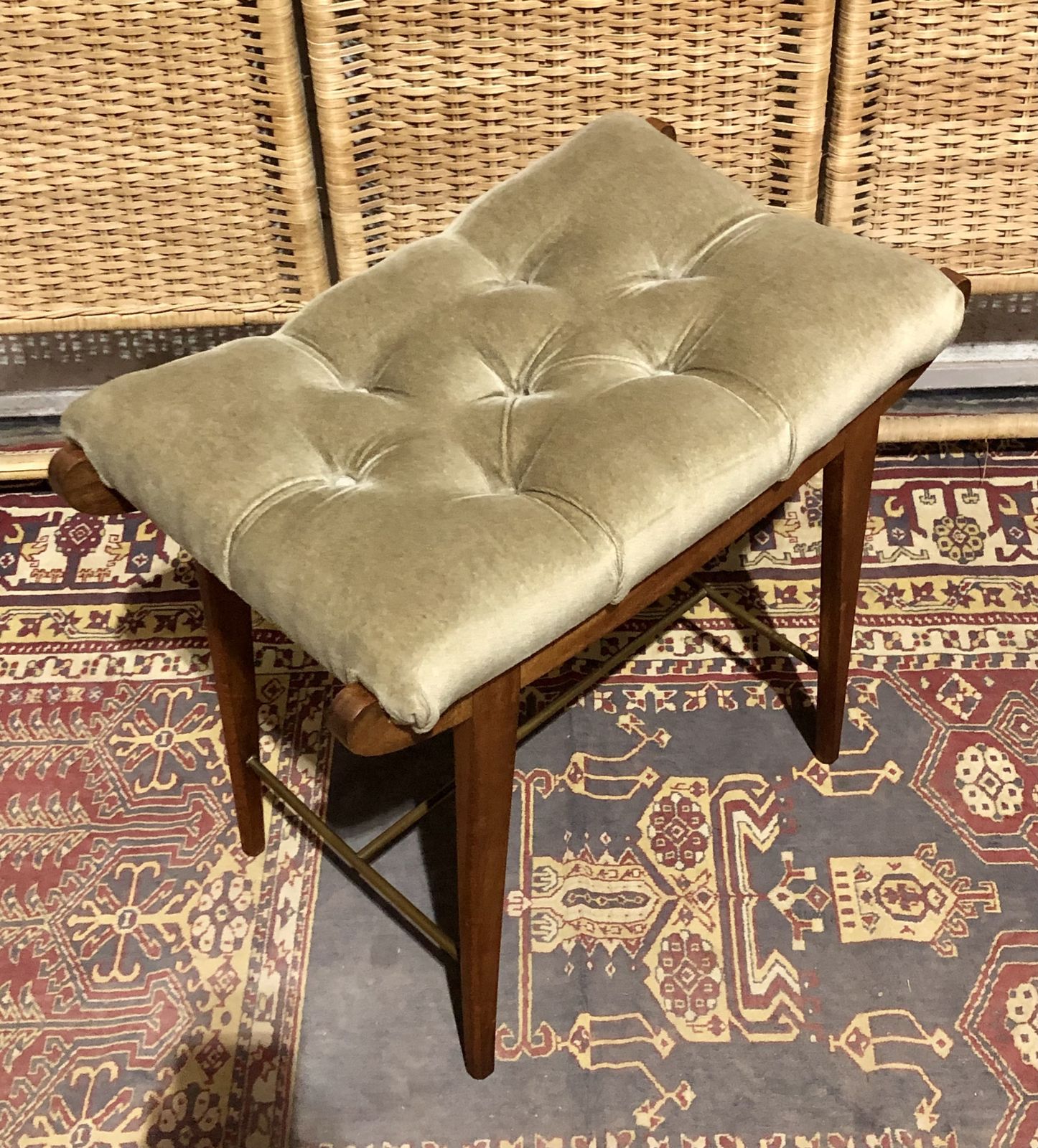 photo for sale Handsome Retro Teak Stool
