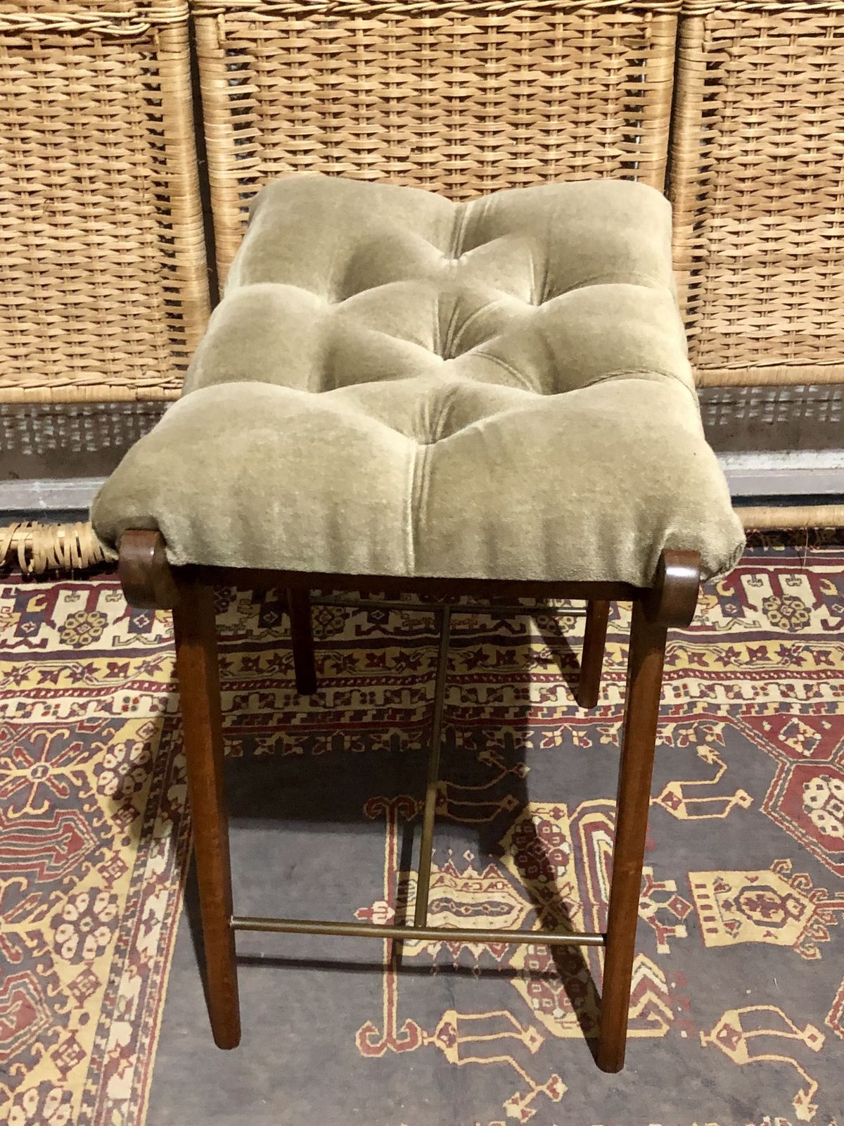 Furniture Handsome Retro Teak Stool photo