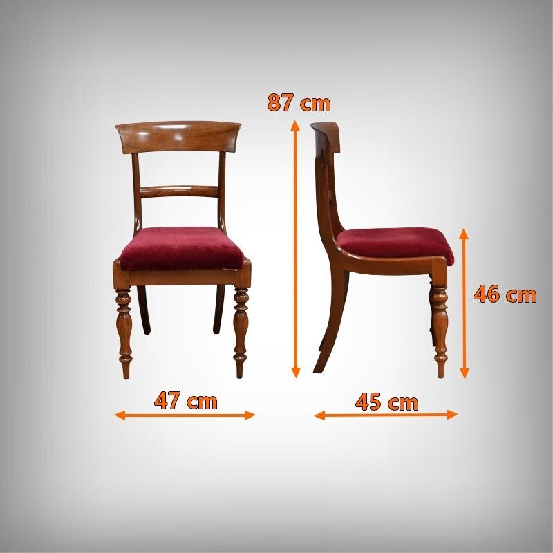 photo vintage Set Of 5 Victorian Mahogany Chairs, England – Part 2, 19th Century