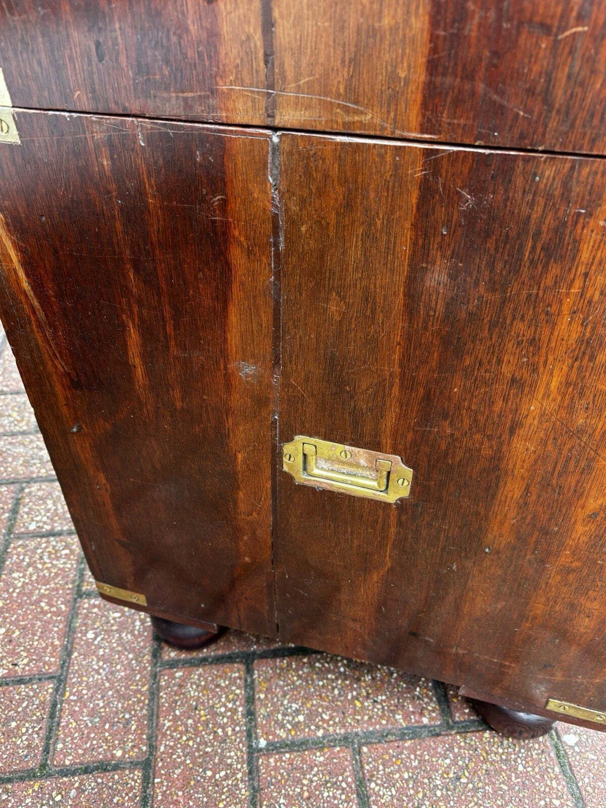 Victorian Campaign Chest. Superb Patina, Fine Proportions, Splits In 2 Pieces. photo vinterior