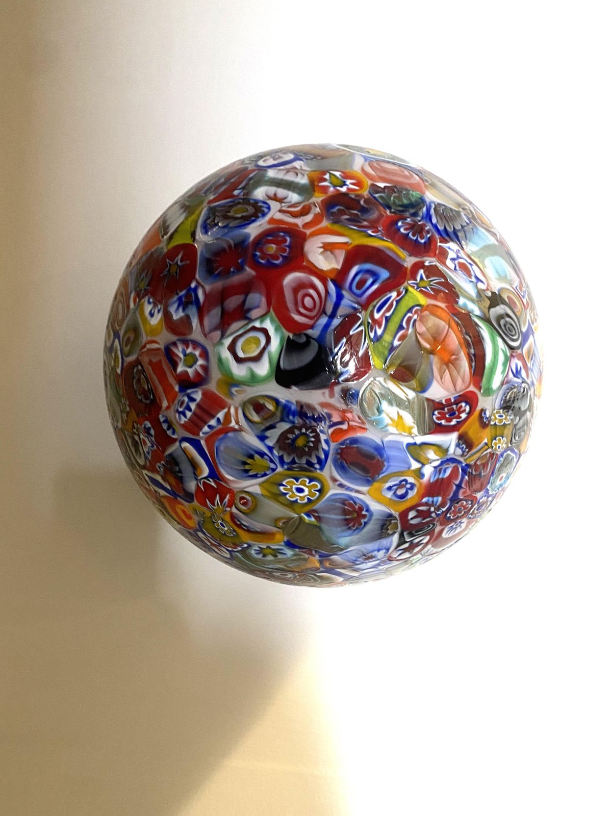 Contemporary Venetian Multicolored "Murrine" Little Sphere Wall Sconce O Flush Mountt In Murano Glass photo furniture