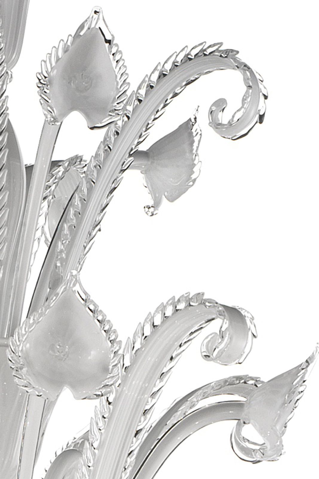 Venetian White "Cà Rezzonico" Murano Glass Chandelier photo furniture