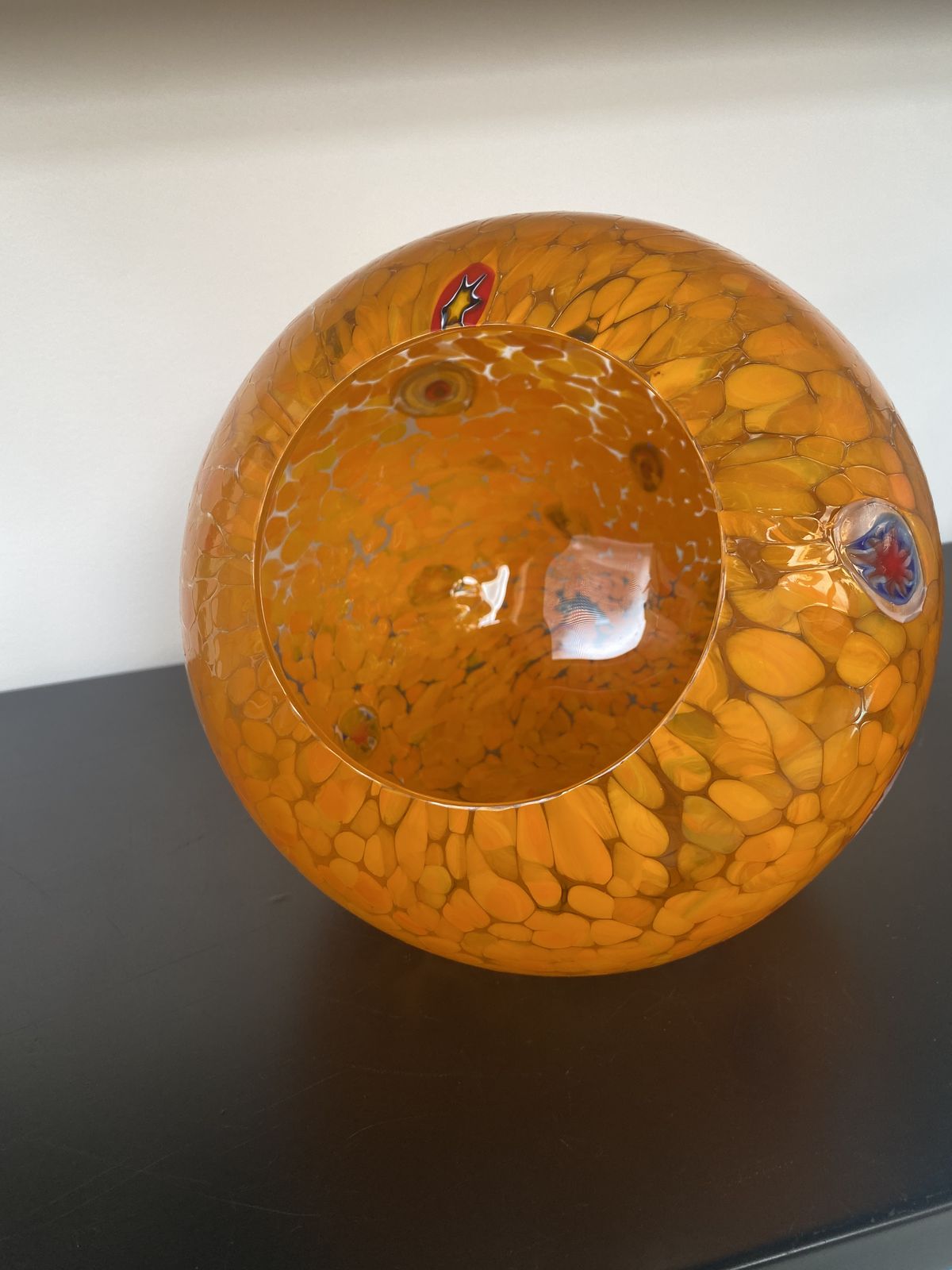 Italian Artistic Murano Glass Vase Multicolored With "Murrine" By Simoeng photo vinterior