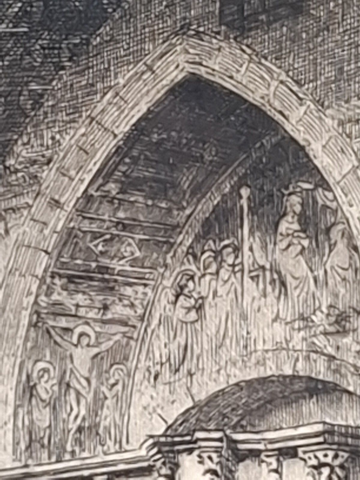 Antique Large Axel Haig Etching Interior Lower Church St Francesco Assisi 1903 photo 400.0