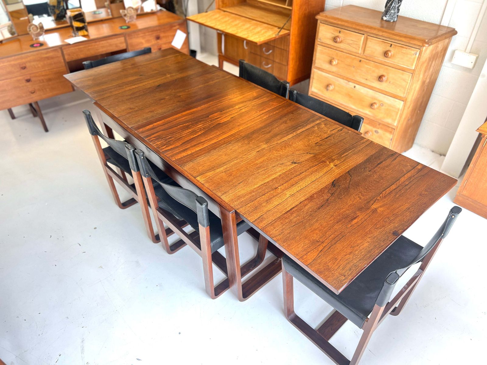Gunther Hoffstead Rosewood Extending Dining Table & 6 Chairs For Uniflex photo furniture