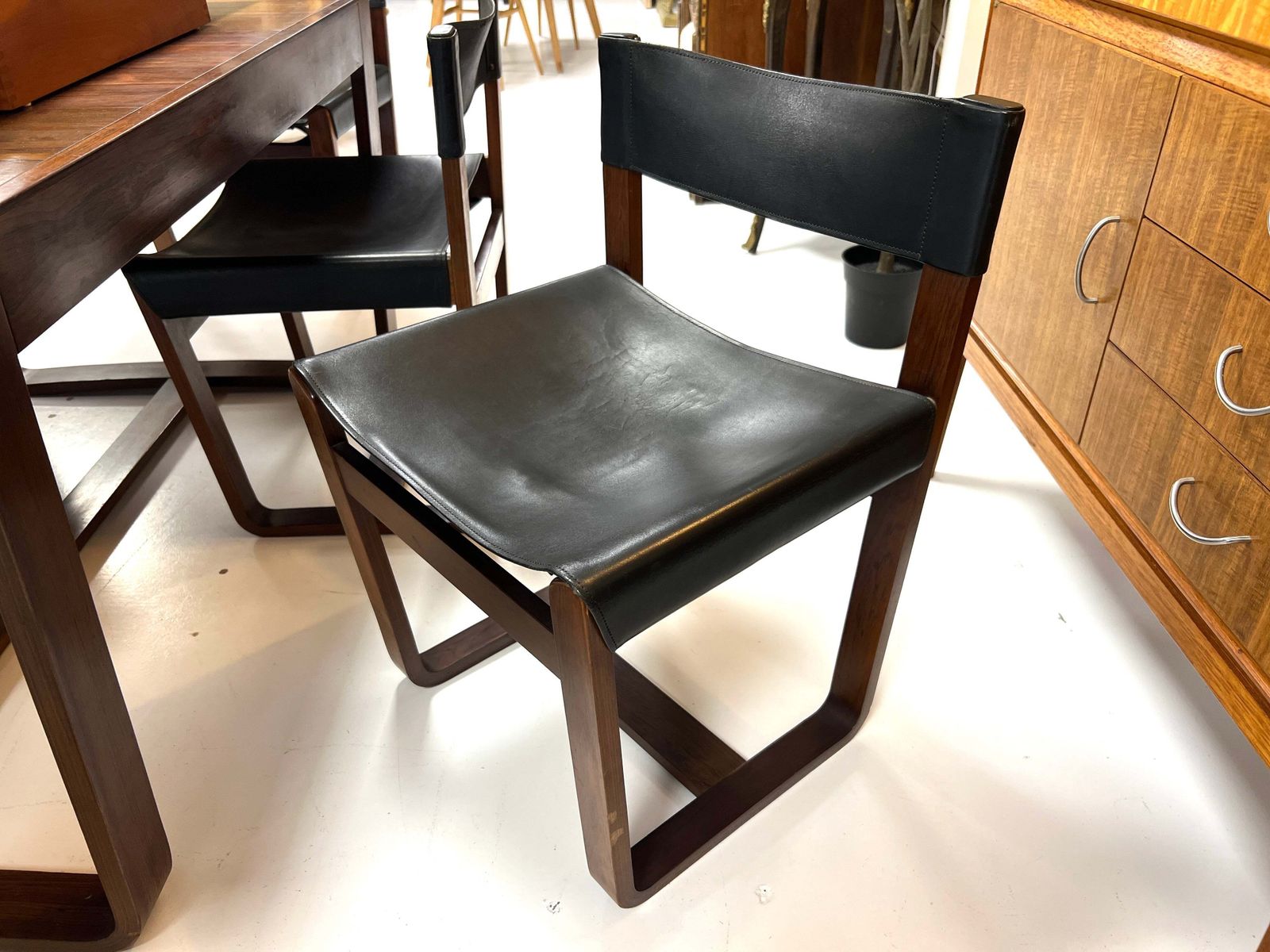 photo vintage Gunther Hoffstead Rosewood Extending Dining Table & 6 Chairs For Uniflex