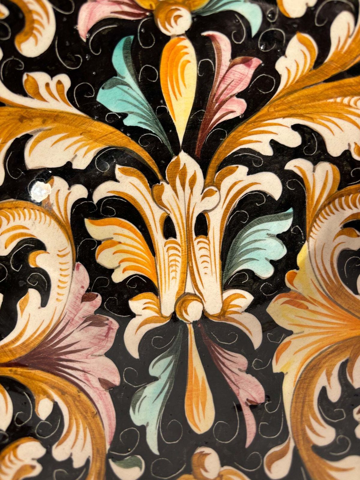Hand Painted Colonnata Ceramic Centerpiece From The 1950s photo vinterior