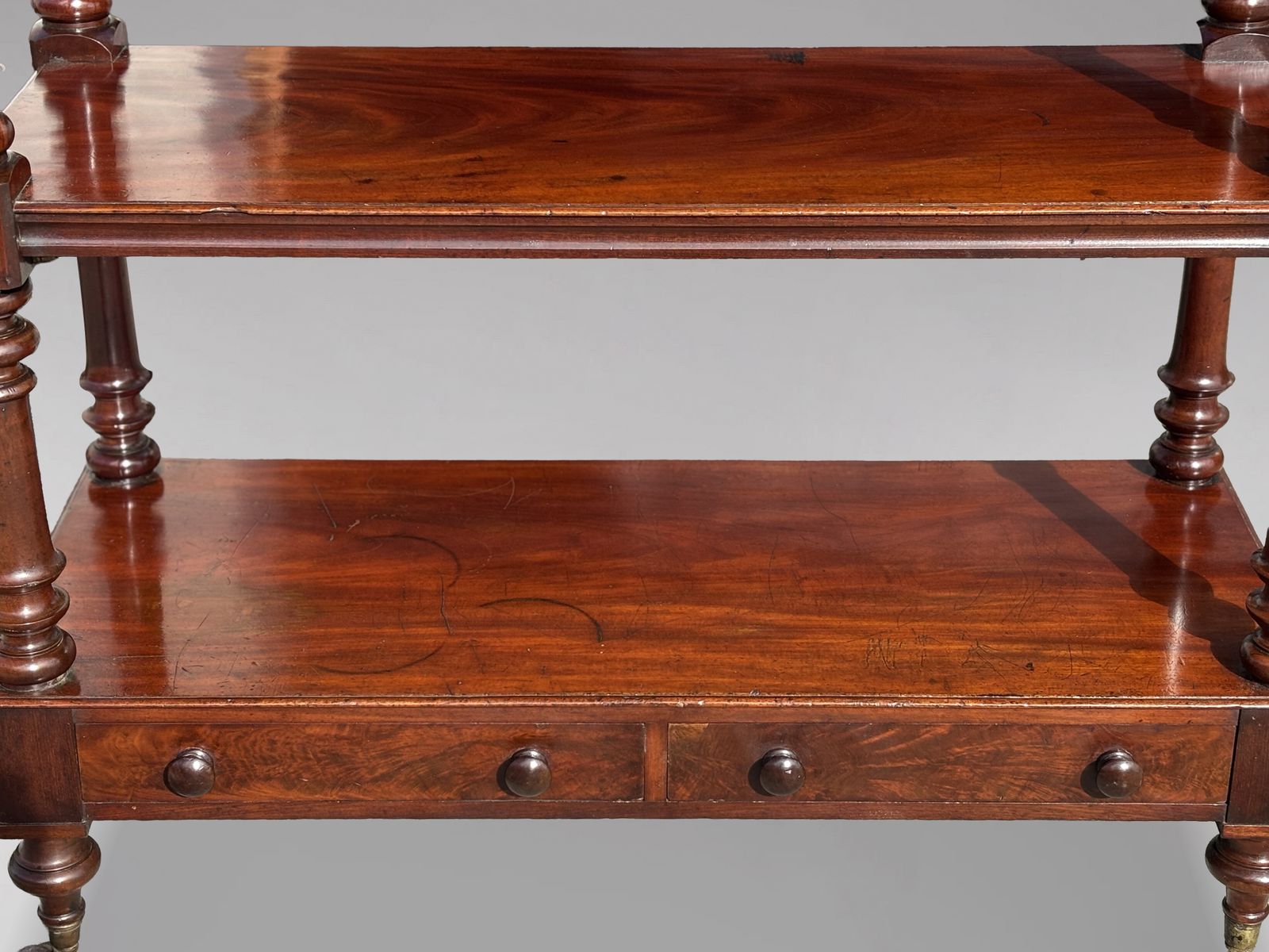 photo furniture 19th Century Victorian Period Mahogany 3 Tier Dumb Waiter